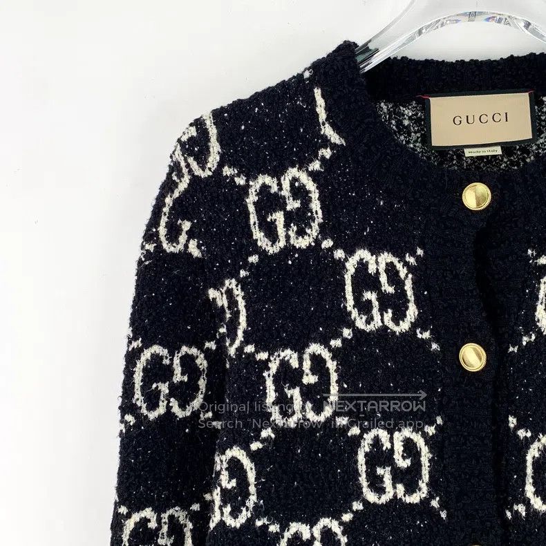 Gucci Gucci 23 black logo jacquard full-print cotton round-neck Size S / US 4 / IT 40 - 3 Thumbnail
