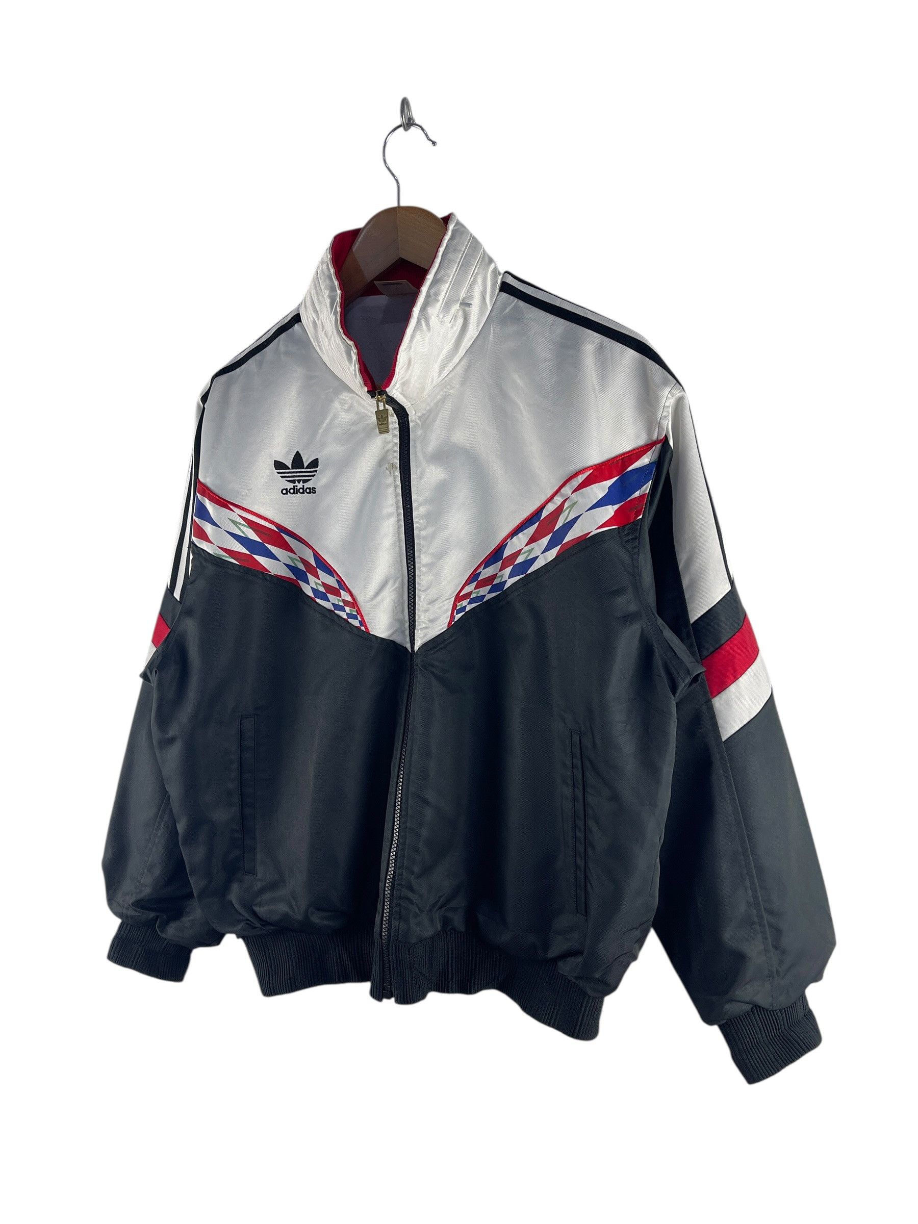 Adidas Vintage Adidas Trefoil Diamond Track Jacket 80s Size US L / EU 52-54 / 3 - 5 Thumbnail