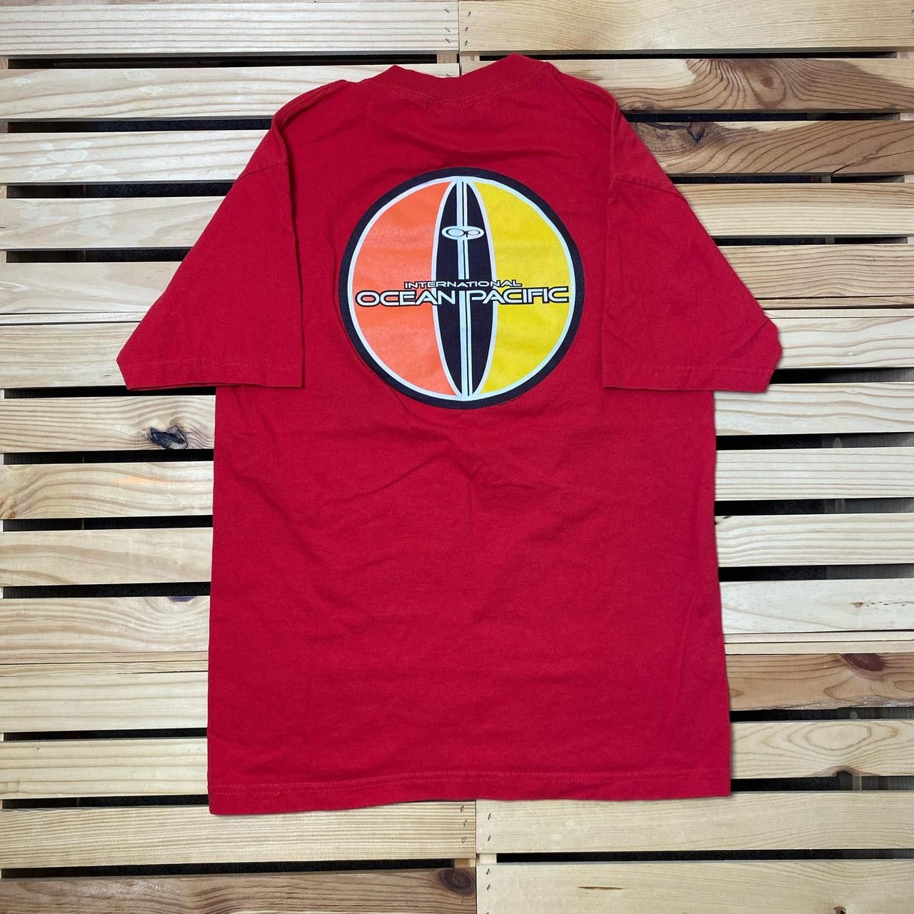 Ocean Pacific Vintage OP Ocean Pacific Red Surf Tee Size Medium Size US M / EU 48-50 / 2 - 1 Thumbnail