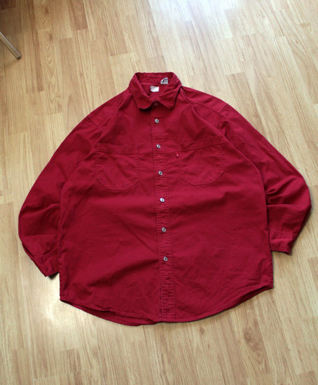 Levi's 🔥 00s Levis Red Button Up Shirt Loose Fit Cotton USA Vintage Size US M / EU 48-50 / 2 - 2 Thumbnail