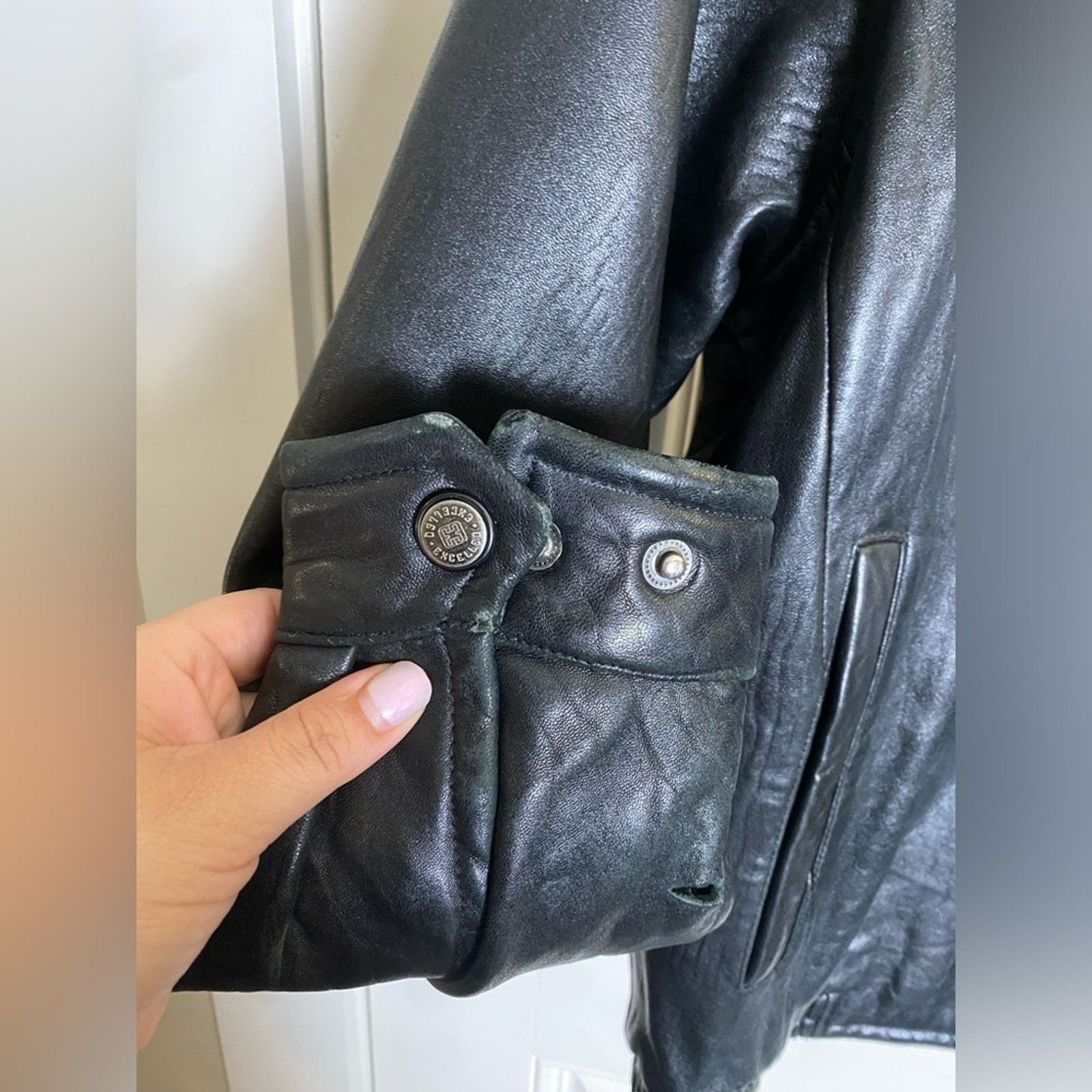 Excelled Excelled Vintage Genuine Leather Bomber Short Jacket Black M Size US M / EU 48-50 / 2 - 4 Thumbnail