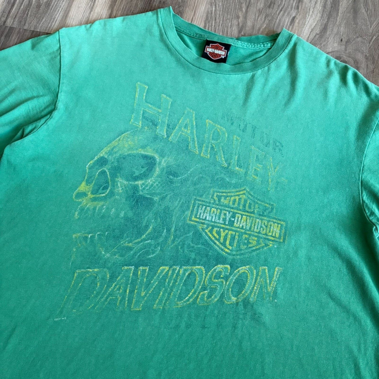 Harley Davidson Harley Davidson T-Shirt Men's Size L Green Skull Fader Size US L / EU 52-54 / 3 - 2 Thumbnail