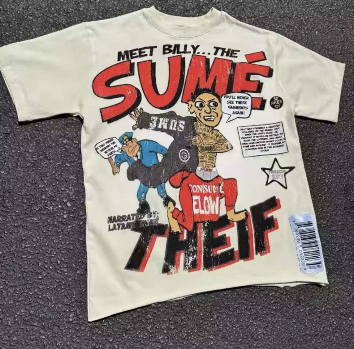 Streetwear Vintage Sume Theif T-Shirt Men Women Tee