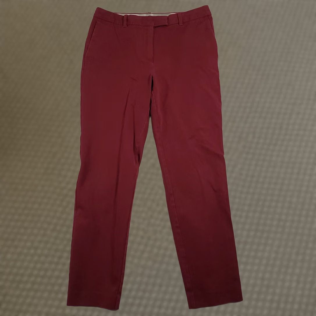 Brooks Brothers Brooks Brothers Pants Womens 6 Red Burgundy Slim Fit Stretch Dress Ankle Office Size 28" / US 6 / IT 42 - 1 Thumbnail