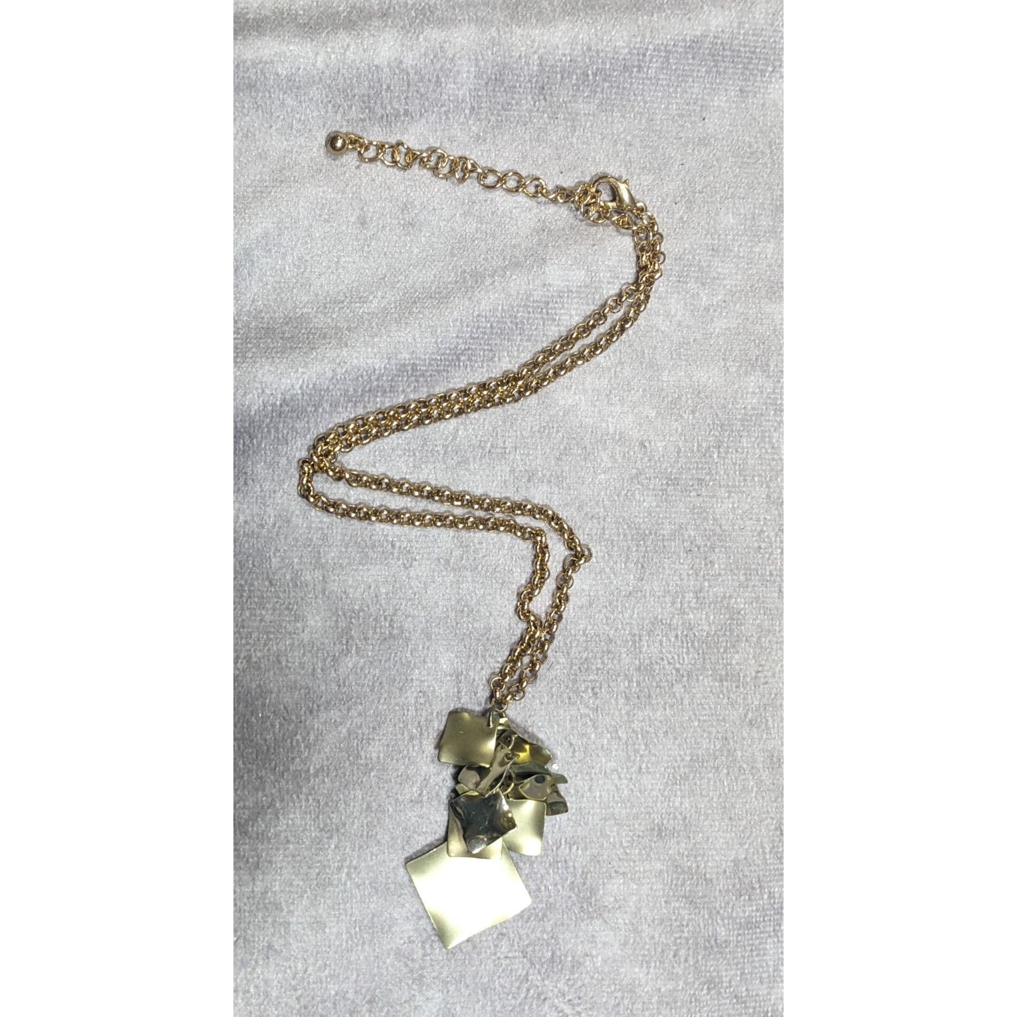 Other Modernist Textured Geometric Gold Tone Cluster Pendant Neckl Size ONE SIZE - 6 Thumbnail