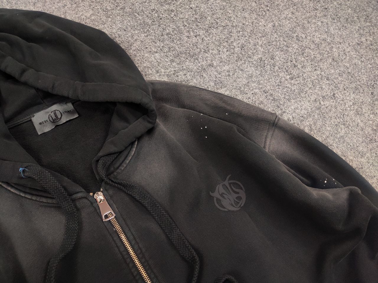 Vintage West Light Japan l.g.b.Style Design Faded Zip Hoodie