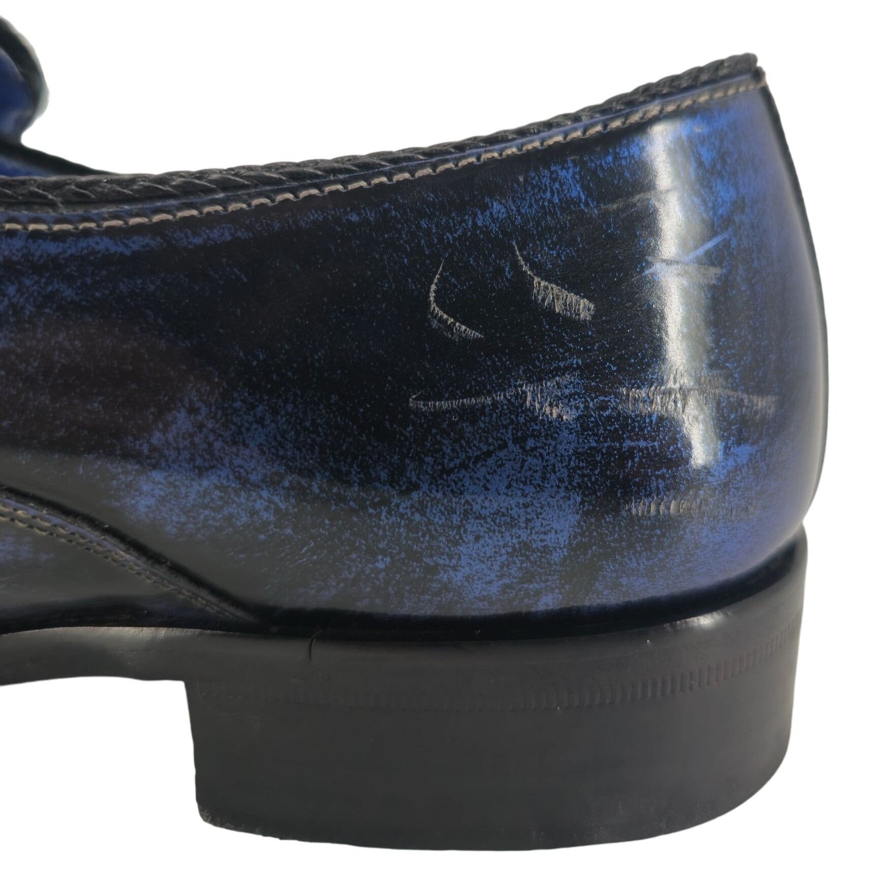 Mezlan Mezlan Custom Marbleized Blue Leather Dress Shoe 8.5 Wingtip Size US 8.5 / EU 41-42 - 4 Thumbnail