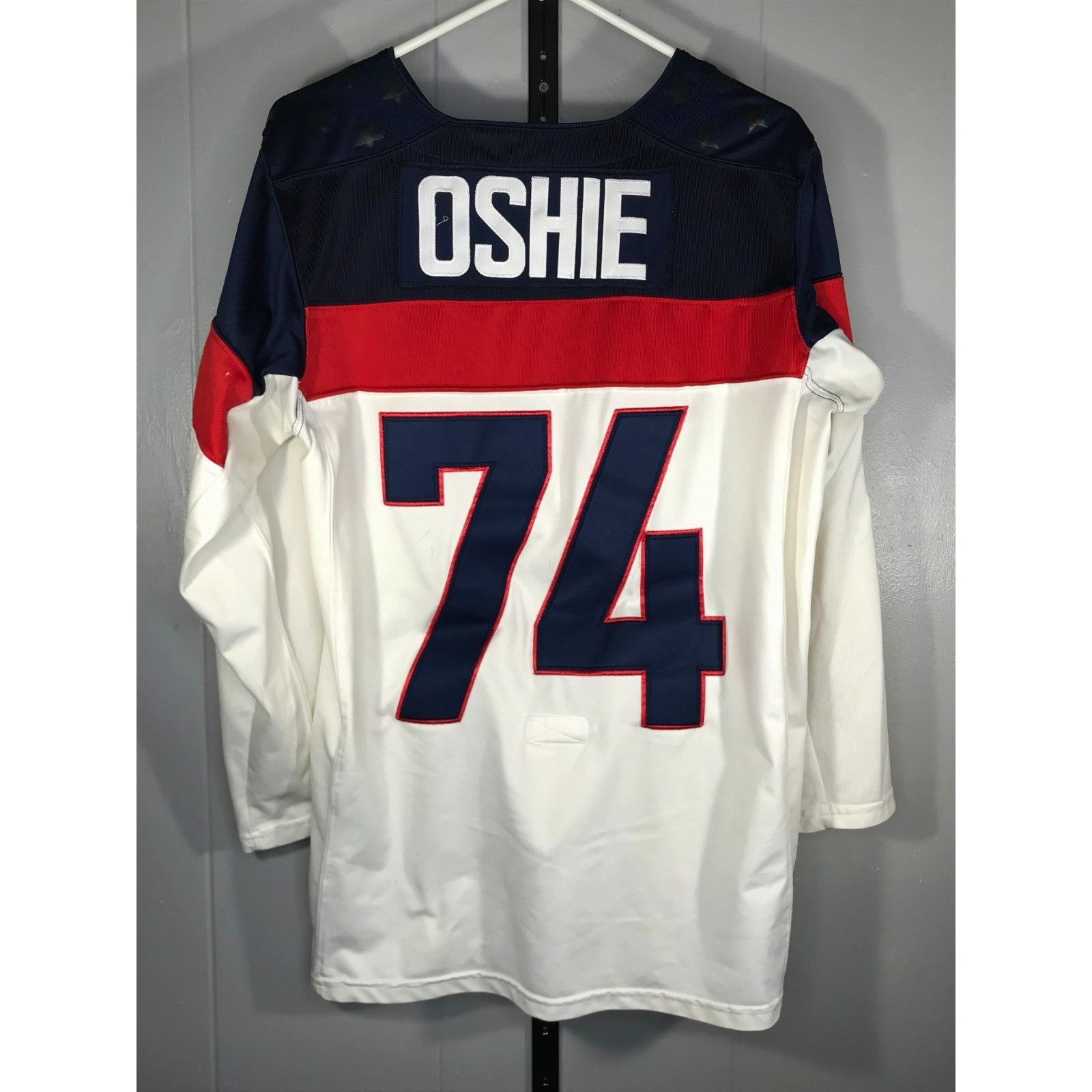 Nike TJ Oshie #74 Nike Team USA Fight Strap Olympic Hockey Blue J Size US M / EU 48-50 / 2 - 1 Thumbnail