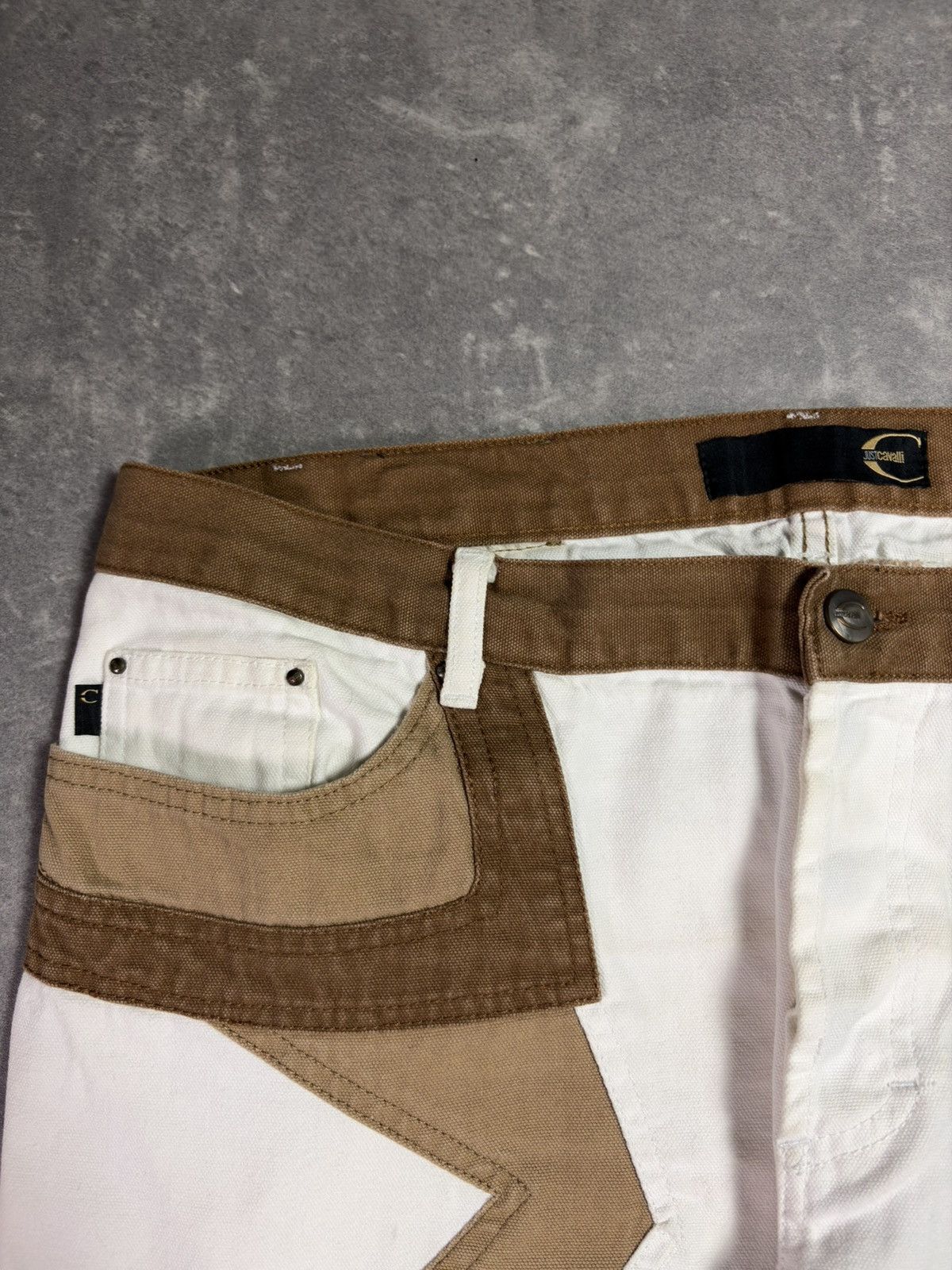 Just Cavalli 00s Just Cavalli Geometry Panels Straight Denim Jeans 38 Size US 38 / EU 54 - 8 Thumbnail