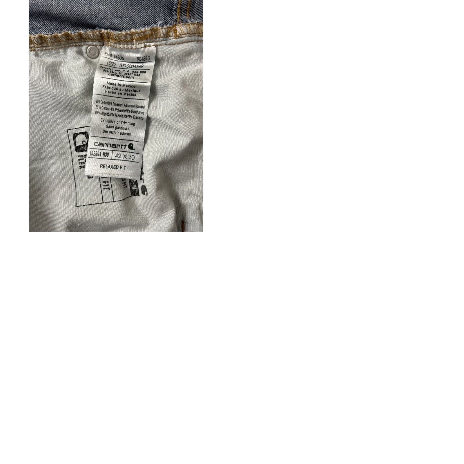 Carhartt Carhartt Jeans Mens 42x30 Blue Rugged Flex Relaxed Fit 5 Pockets YKK BD2804-M Regular Jeans Mens Blue Size US 42 / EU 58 - 9 Thumbnail