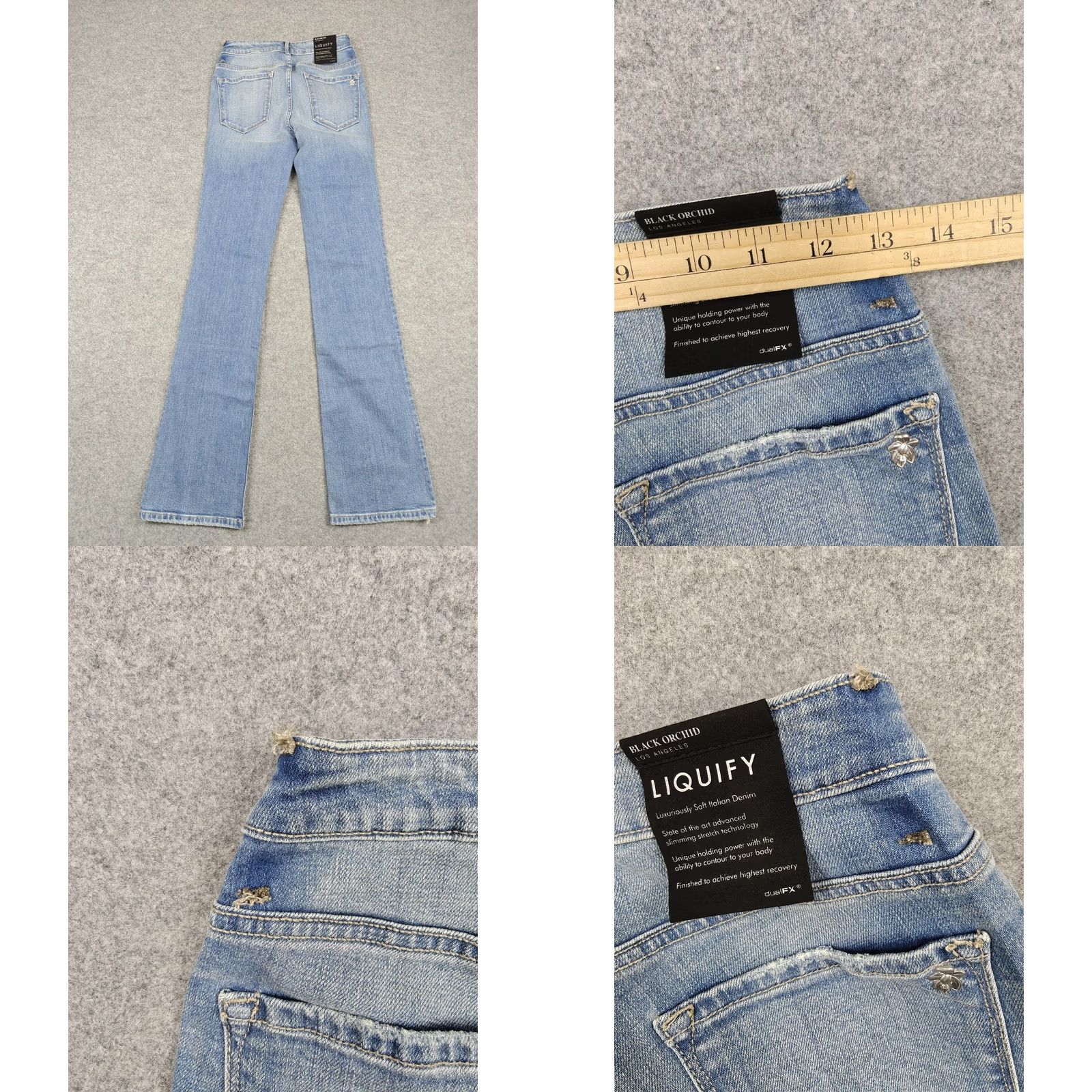 Vintage Black Orchid Liquify Jeans Womens 26 Blue Light Wash Bootcut 26x34 Sample Size 26" / US 2 / IT 38 - 8 Thumbnail