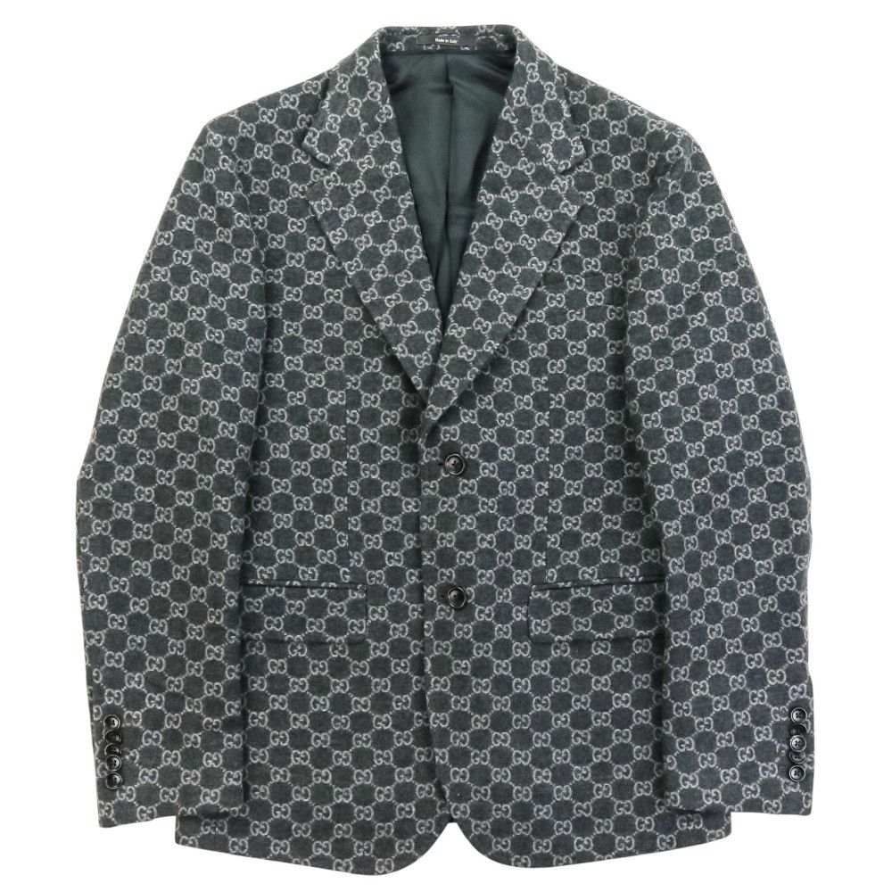 Gucci Gucci Gucci GG Wool Flannel Tailored Jacket Cotton Outerwear 770366 DUTY FREE for USA Size ONE SIZE - 1 Thumbnail