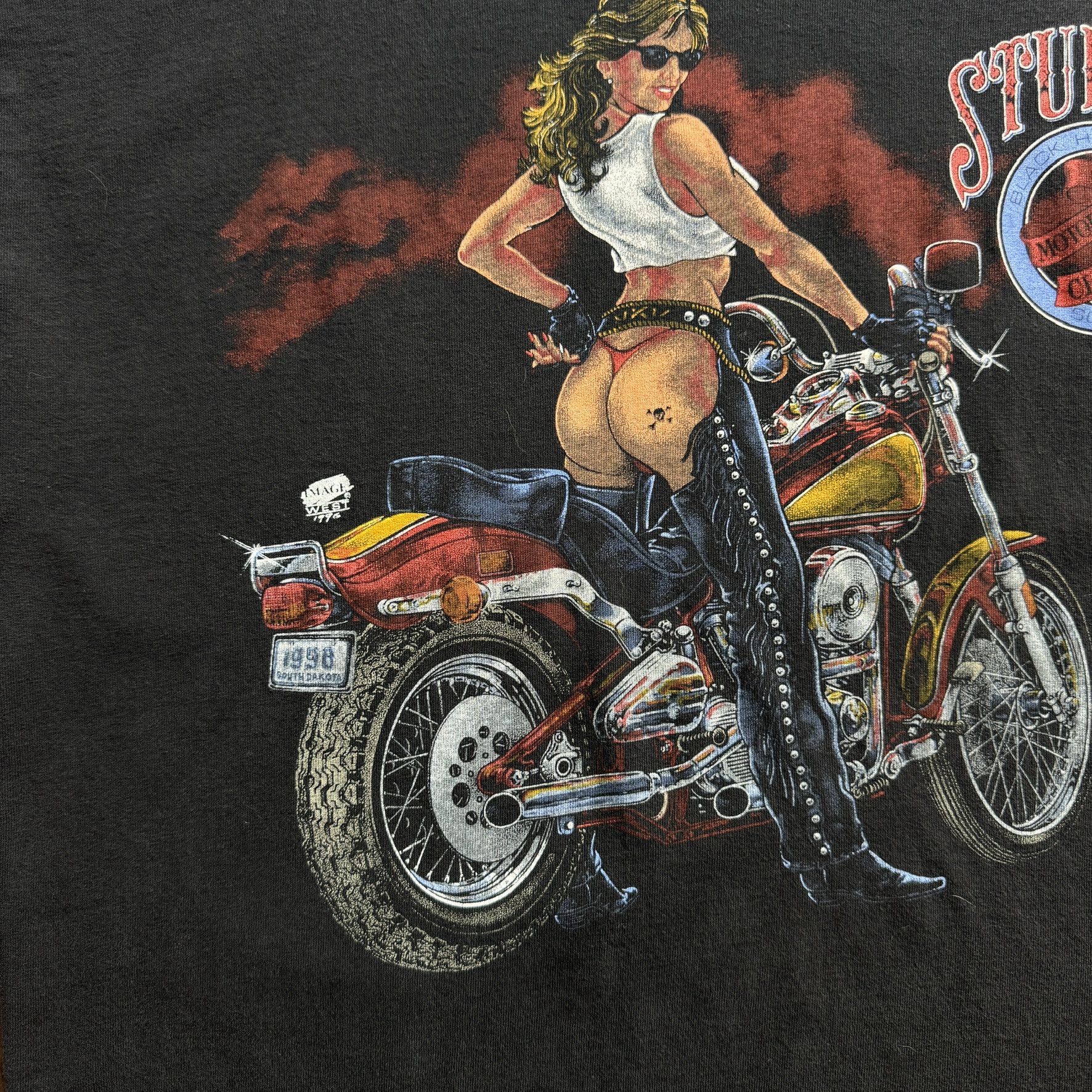 Vintage 1998 Sturgis Bike Week Pin-Up Size US XL / EU 56 / 4 - 2 Thumbnail