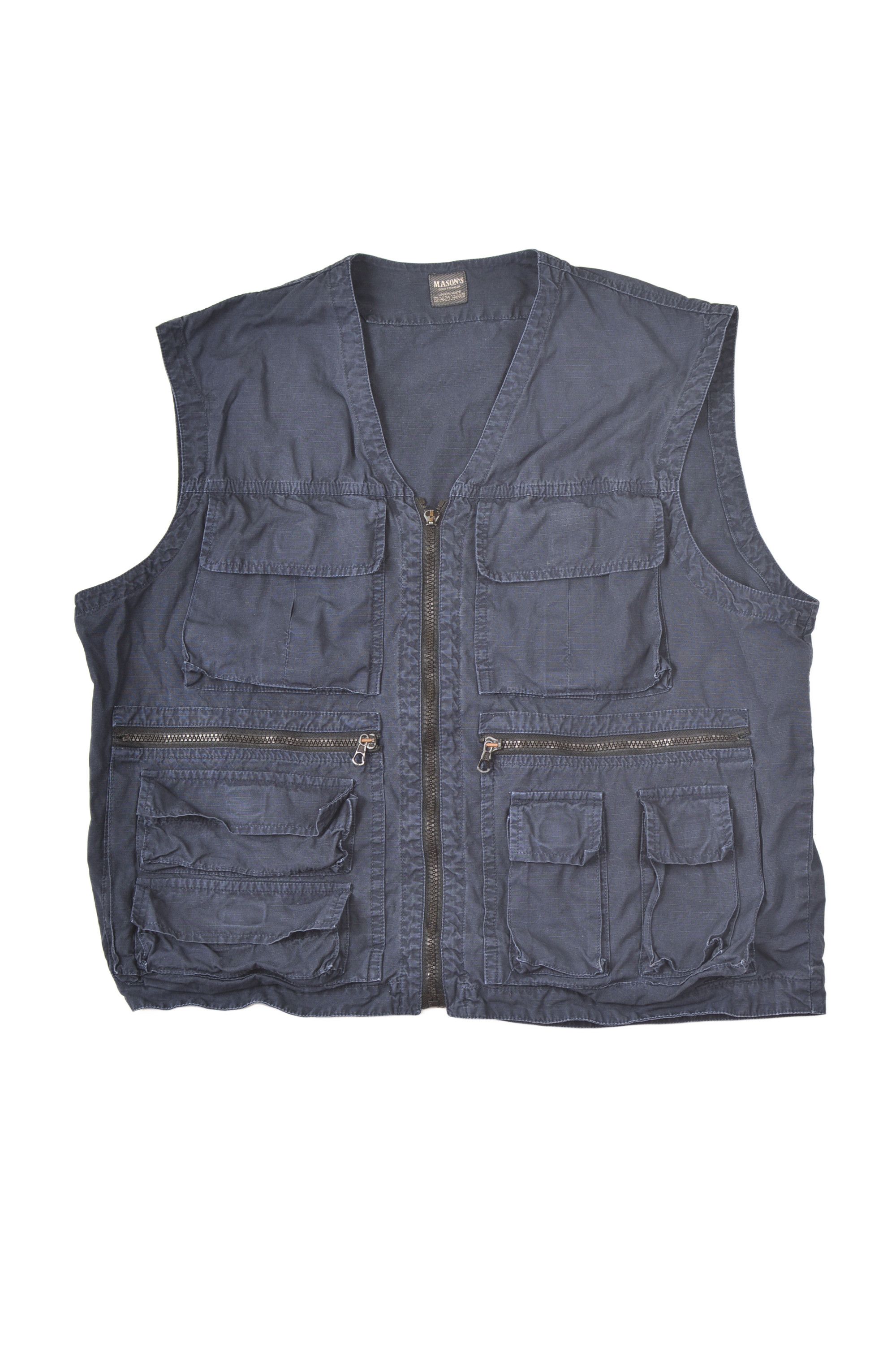 Mason Garments × Mason's Masons Sportswear Union Made Navy Utility Multipocket Vest Size US L / EU 52-54 / 3 - 1 Thumbnail