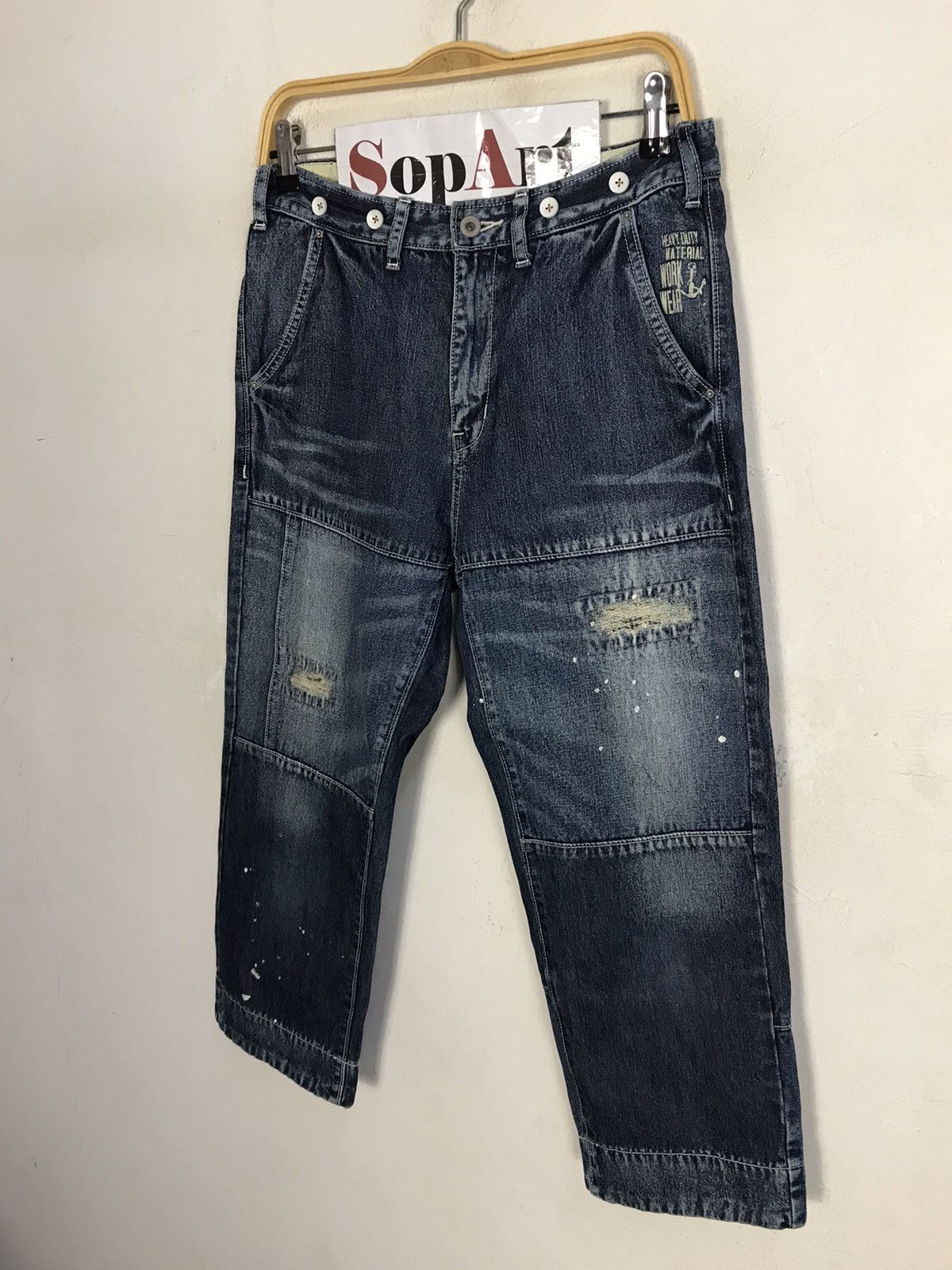 Japanese Brand × Vintage Vintage Cube sugar Buckle Back Distressed Denim Short Size US 30 / EU 46 - 4 Thumbnail