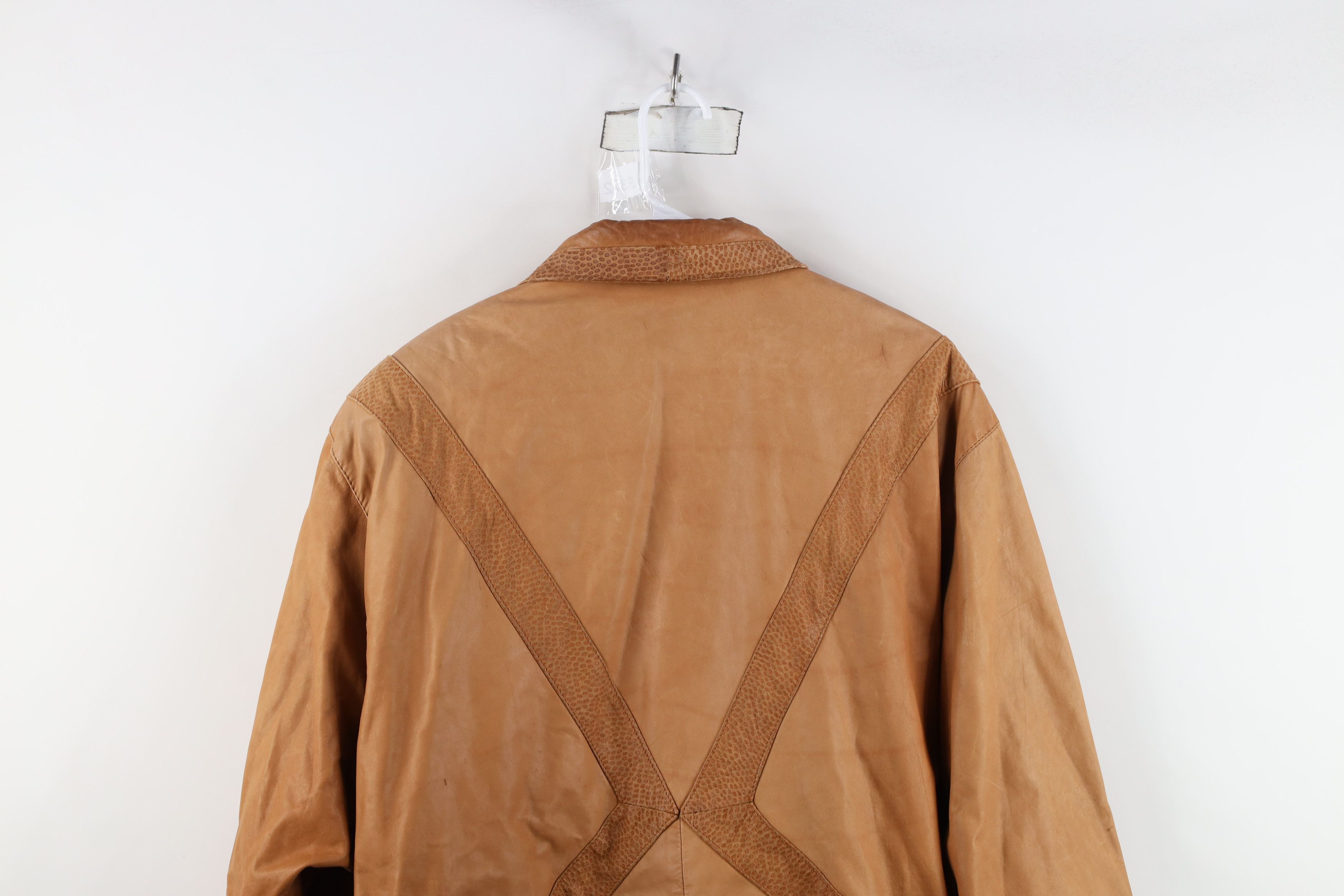 Vintage Vintage 80s 90s Streetwear Side Buckle Leather Jacket Brown Size L / US 10 / IT 46 - 16 Thumbnail