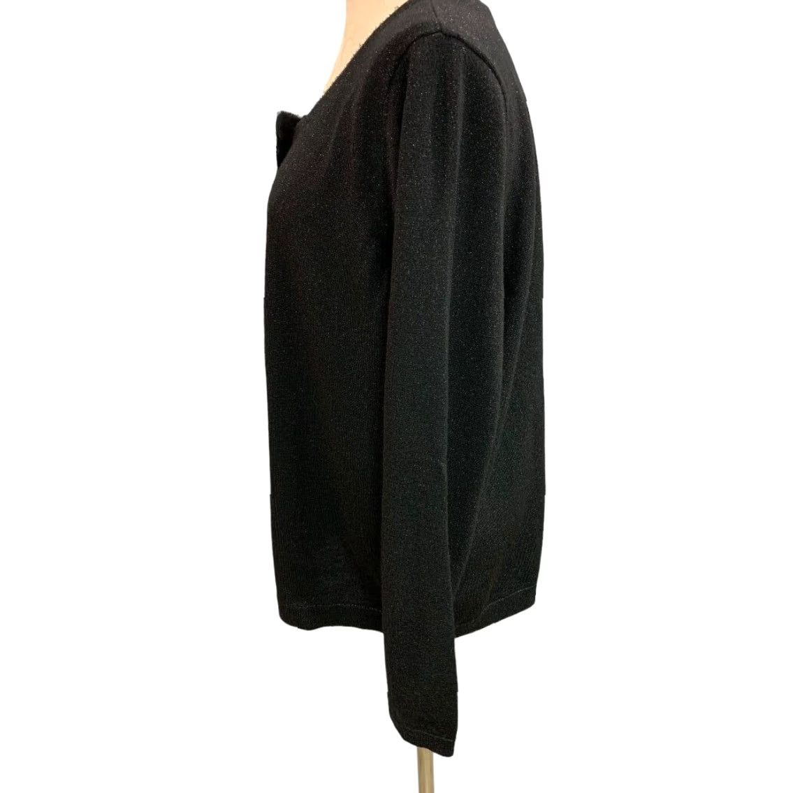 Talbots Talbots Woman 2X New Black Sparkle Metallic Silver Button Cardigan Lightweight W Size XXL / US 16-18 / IT 52-54 - 5 Thumbnail