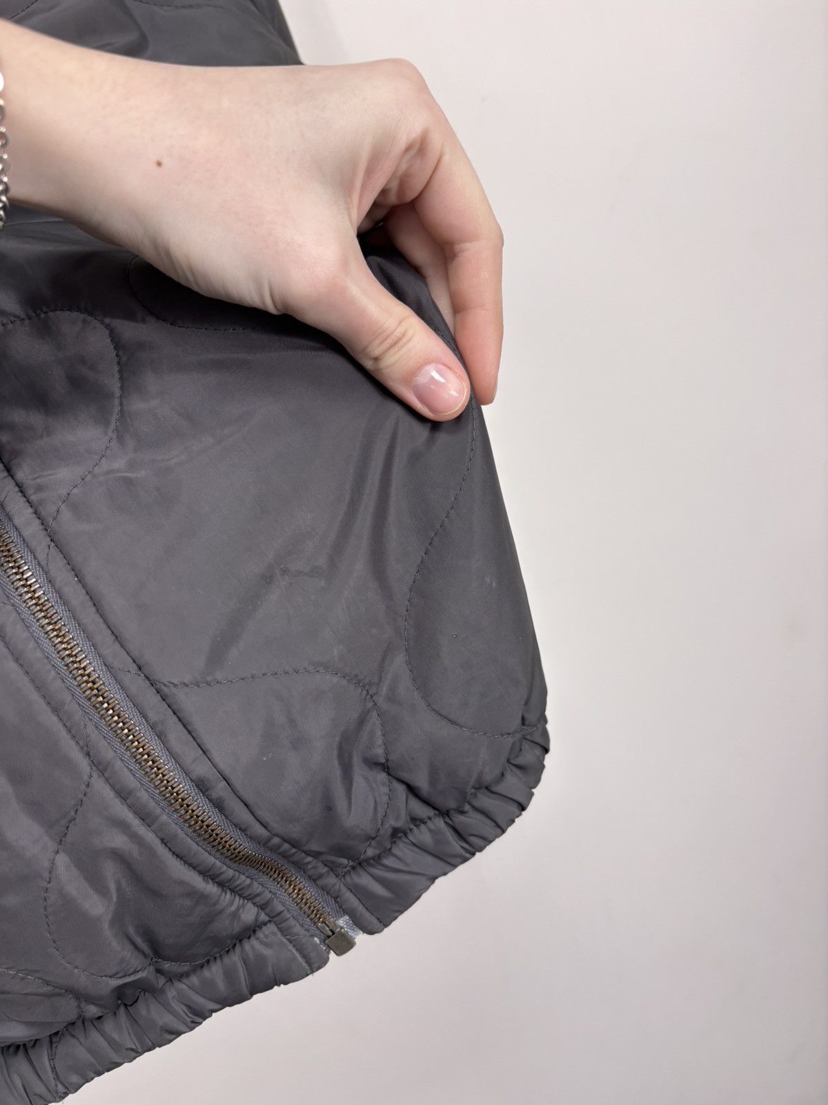 Z Zegna Z Zegna Men’s Quilted Grey Lightweight Bomber Jacket Size US M / EU 48-50 / 2 - 11 Thumbnail