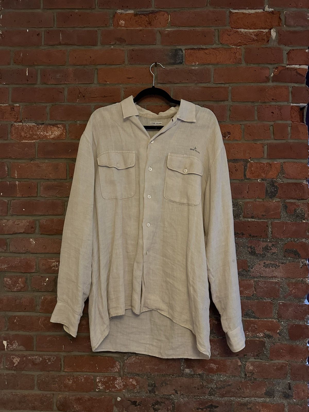 Stone Island Vintage Stone Island Linen Shirt Size US L / EU 52-54 / 3 - 1 Thumbnail