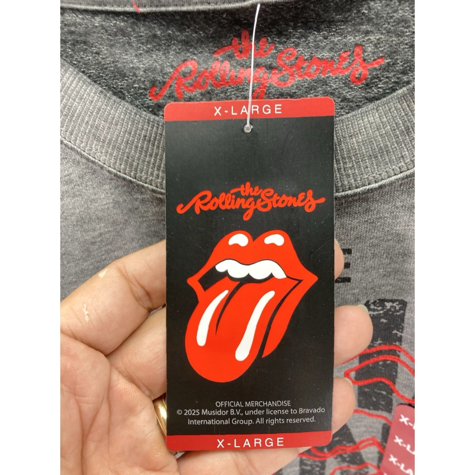 Vintage Rolling Stones Sweatshirt Women Gray XL Band Long Sleeve Pullover NWT Size XL / US 12-14 / IT 48-50 - 6 Thumbnail
