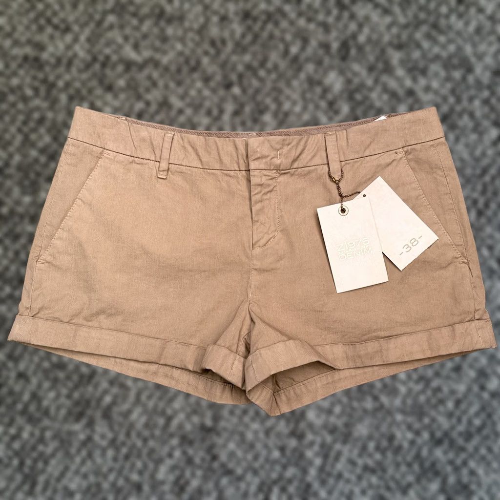 Zara Zara Shorts Womens 6 Tan Mid Rise Cuffed Denim Basic New Z1975 Cotton Blend Classic Casual 2.5in Inseam Mens? Size 28" / US 6 / IT 42 - 1 Thumbnail