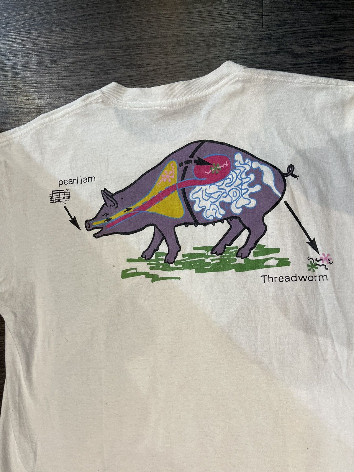 Band Tees × Vintage Vintage Pearl Jam - Threadworm Pig 1993 Niceman Tag Size US L / EU 52-54 / 3 - 5 Thumbnail