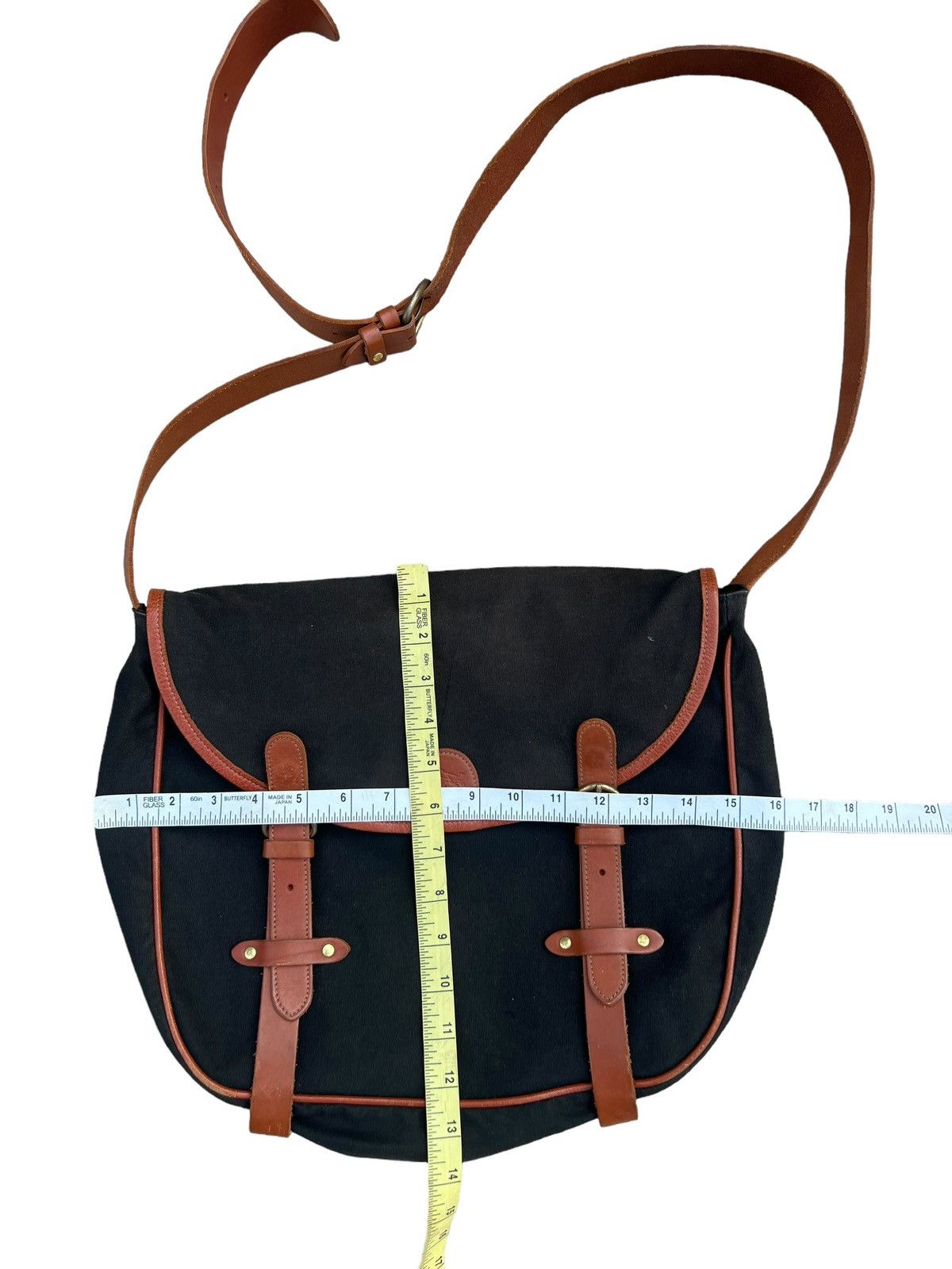 Il Bisonte × Leather Vintage il Bisonte Black Cotton Leather Messenger Bag Size ONE SIZE - 18 Thumbnail