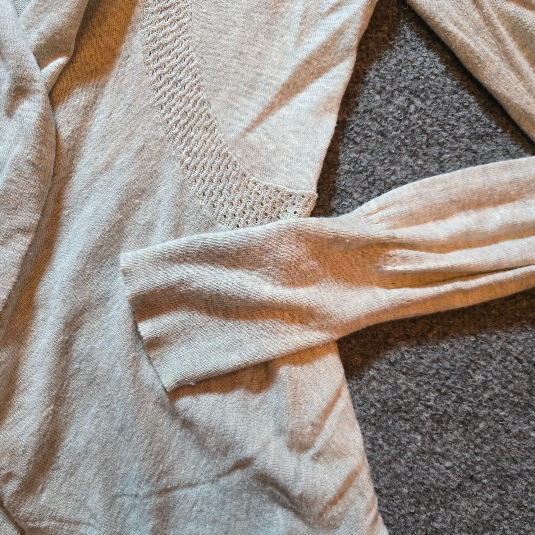 Anthropologie Anthropologie Sweater Womens M Beige Cardigan Open Cotton Silk Long Sleeve Solid Bohemian Classic Fall Spring Winter Size M / US 6-8 / IT 42-44 - 3 Thumbnail