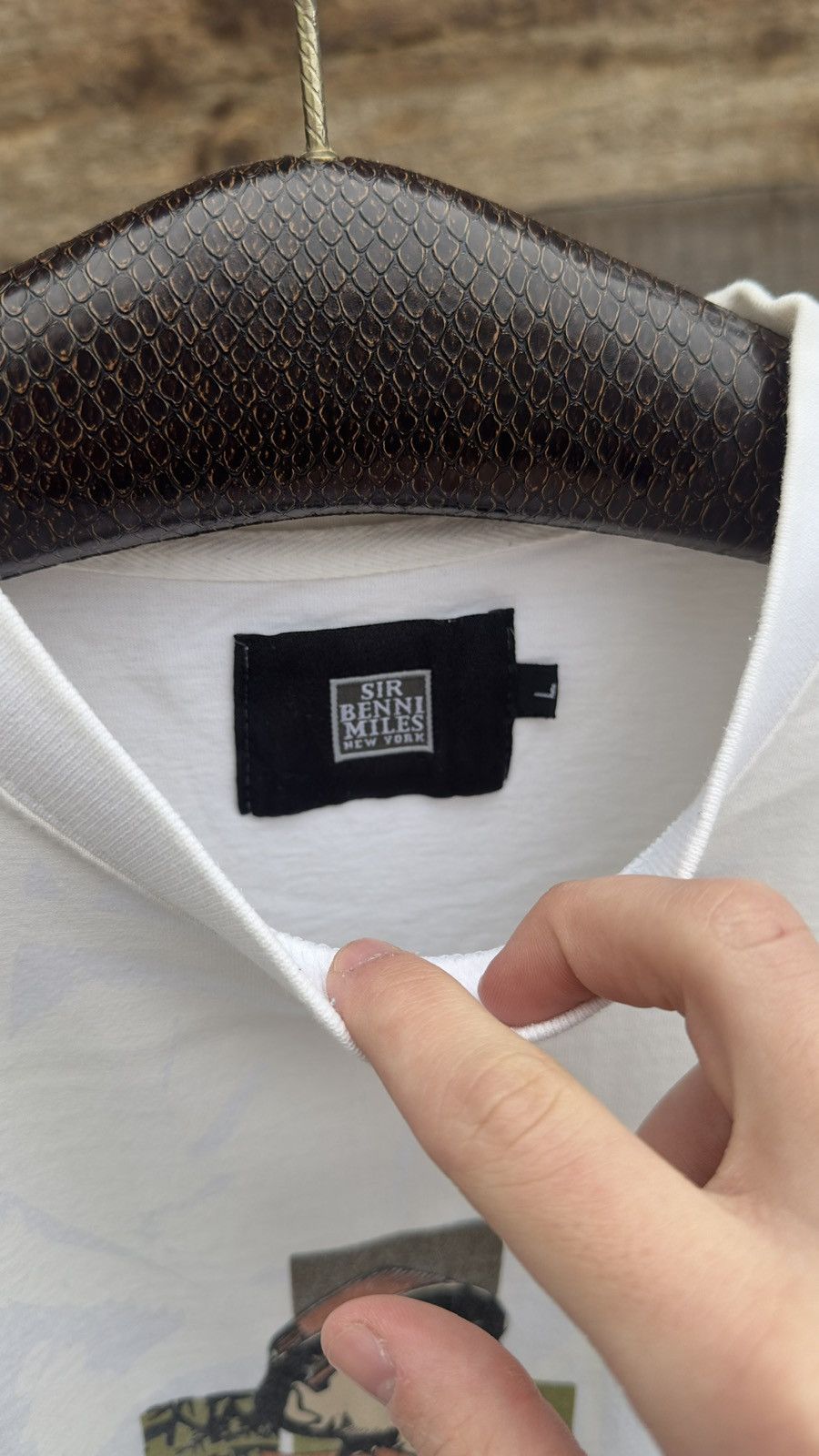 Other Vintage Sir Benni Miles New York T-Shirt White 90s Hip Hop Size US L / EU 52-54 / 3 - 4 Thumbnail