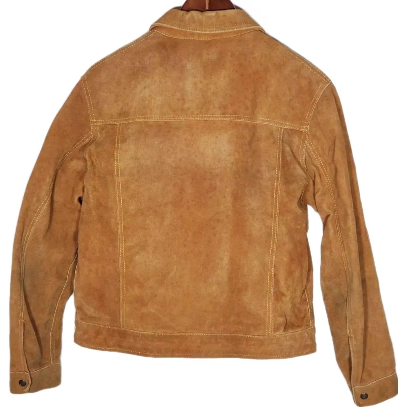 Vintage VTG Berco Genuine Leather Suede Trucker Jacket Mens 44 Brown 1960s Hong Kong Shirt Tshirt? Size US S / EU 44-46 / 1 - 2 Thumbnail