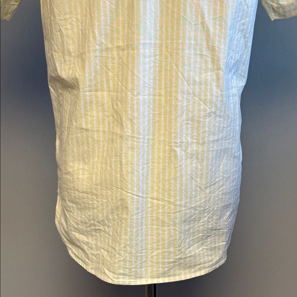 Topman Topman Yellow Stripe Short Sleeve Button Up Shirt S Cotton Size US S / EU 44-46 / 1 - 6 Thumbnail