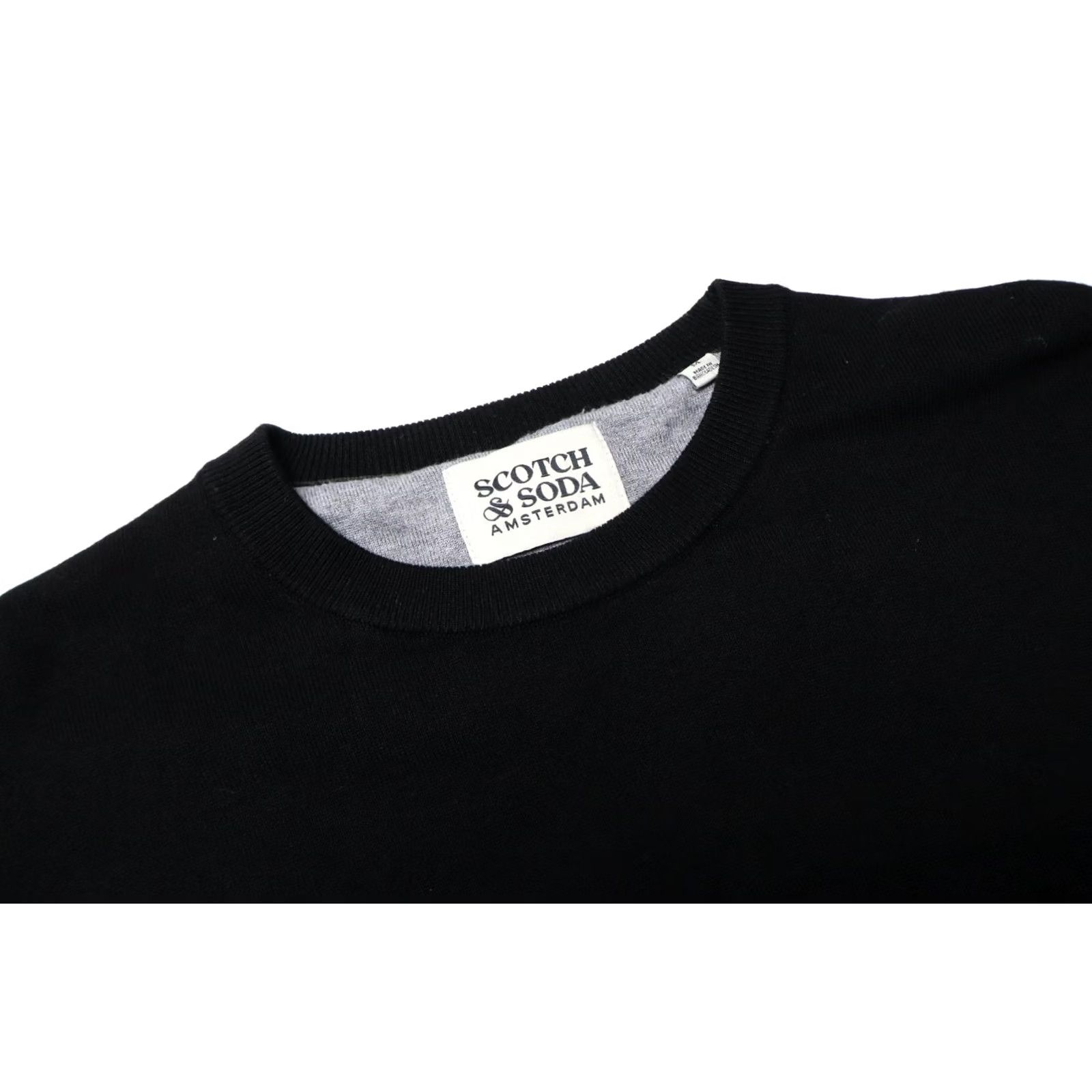 Scotch & Soda SCOTCH & SODA Jumper Men MEDIUM Black Knitted Logo Round Neck Pullover Size US M / EU 48-50 / 2 - 4 Thumbnail