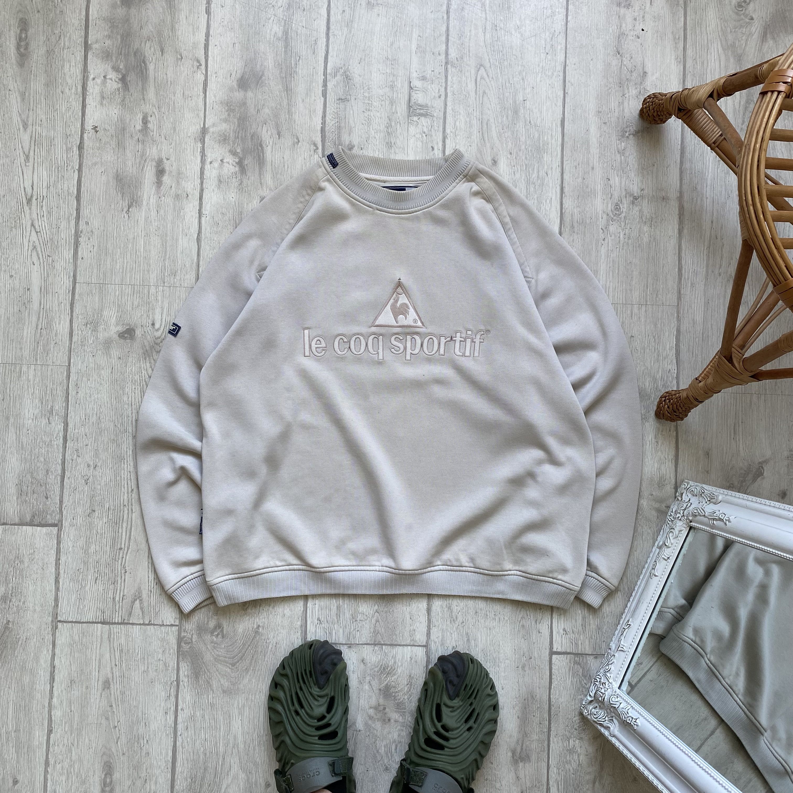 Le Coq Sportif 🐓Vintage 90s Le Coq Spotif heavy Boxy sweatshirt Distressed Size US L / EU 52-54 / 3 - 1 Thumbnail