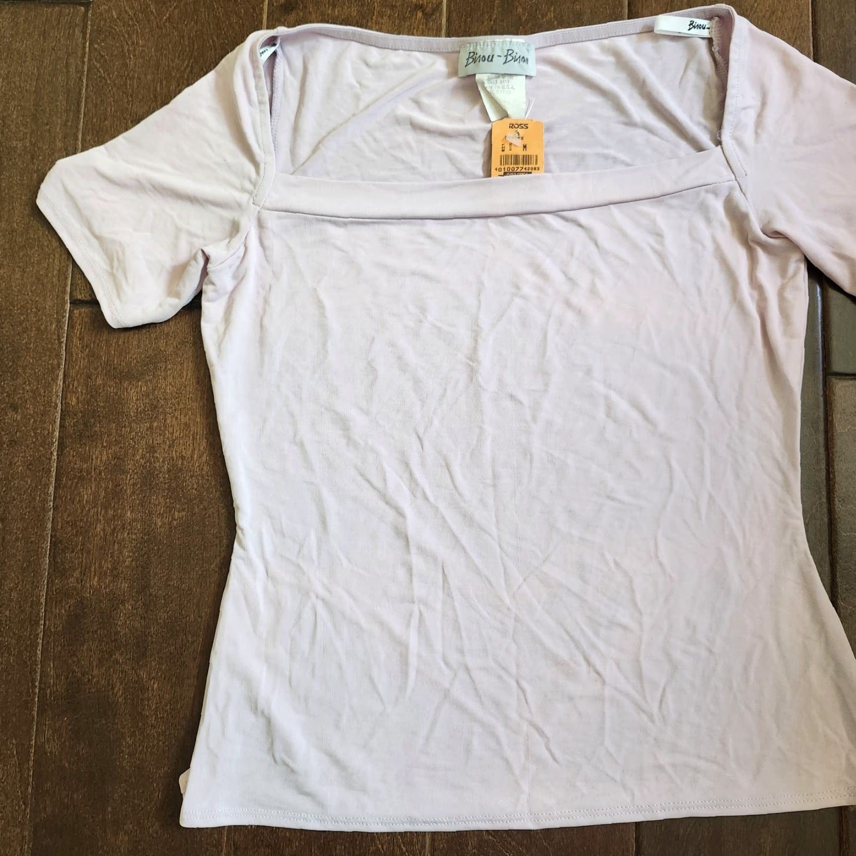 Vintage Bisou Bisou Blouse Top - Size M - Pink - Juniors - Short Sleeve - Pullover - NWT - Acetate Spandex - Solid - Casual Party Business - Girls/Teens Size M / US 6-8 / IT 42-44 - 4 Thumbnail