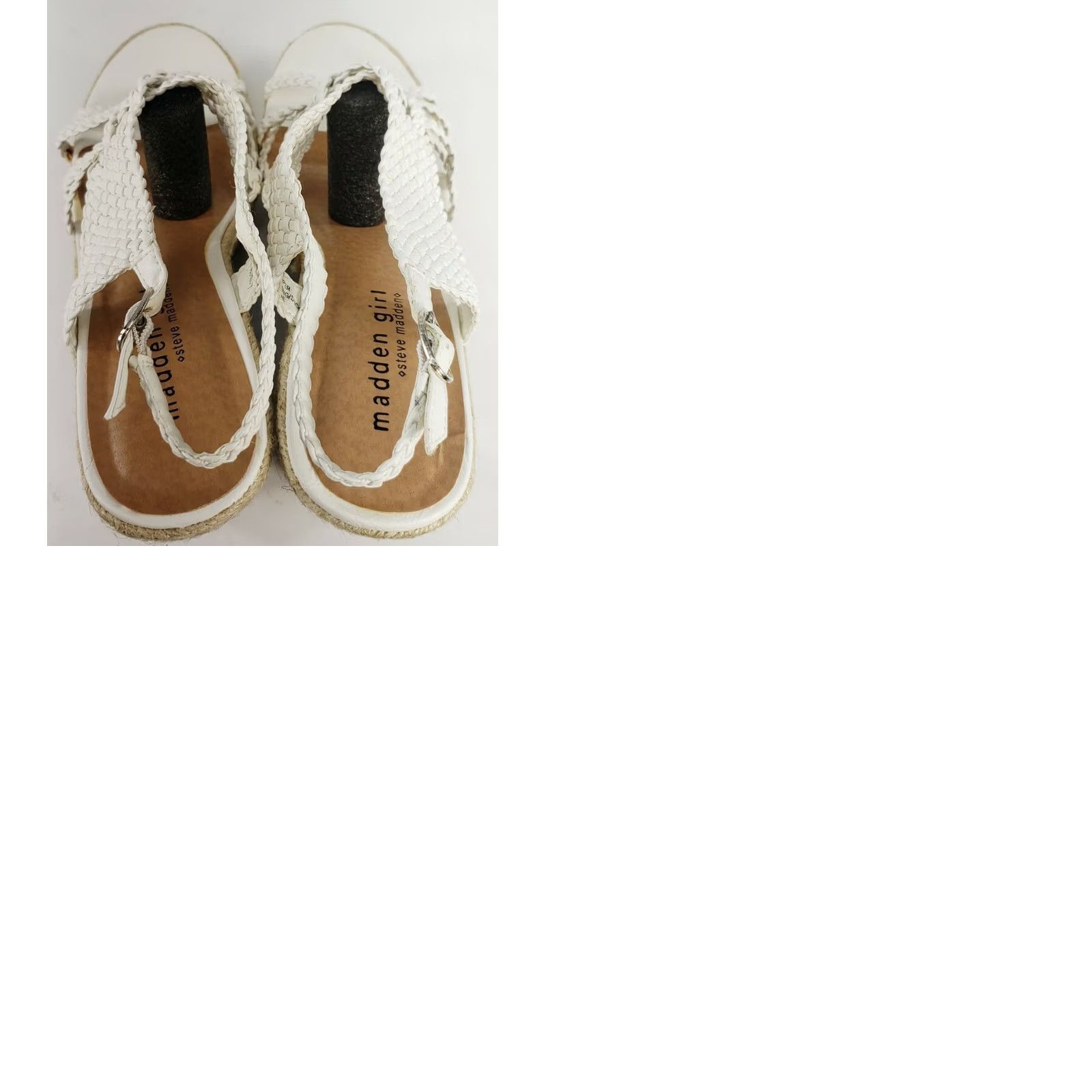 Vintage MADDEN GIRL Kahara Wedge Sandal Women’s Size 9M White New with Box Buckle Ankle Strap Comfort Size US 9 / IT 39 - 9 Thumbnail