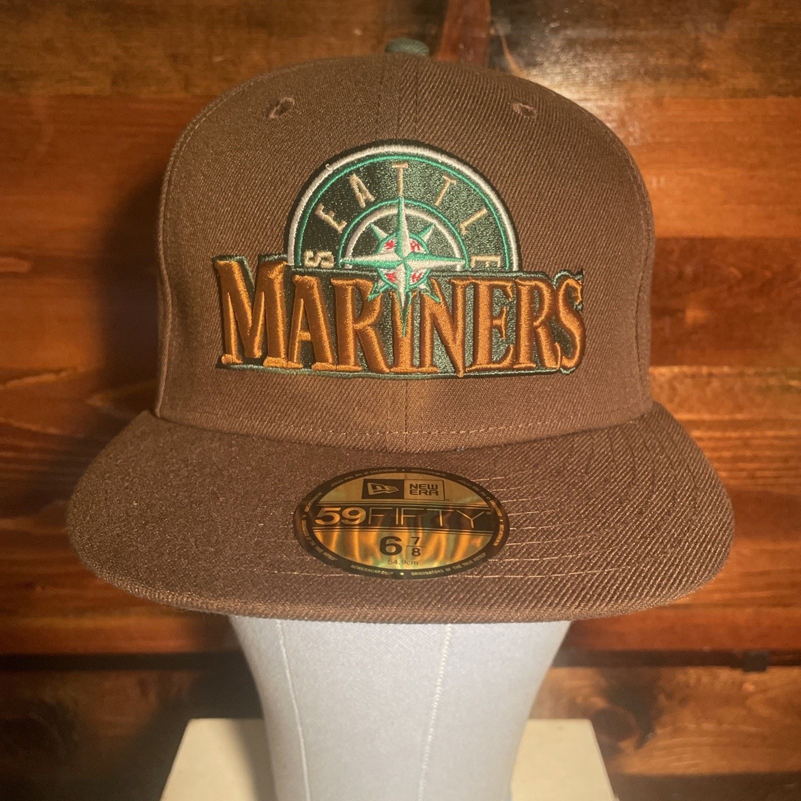 New Era Exclusive Seattle Mariners Fitted *Starbucks Size* EUC Size ONE SIZE - 2 Thumbnail