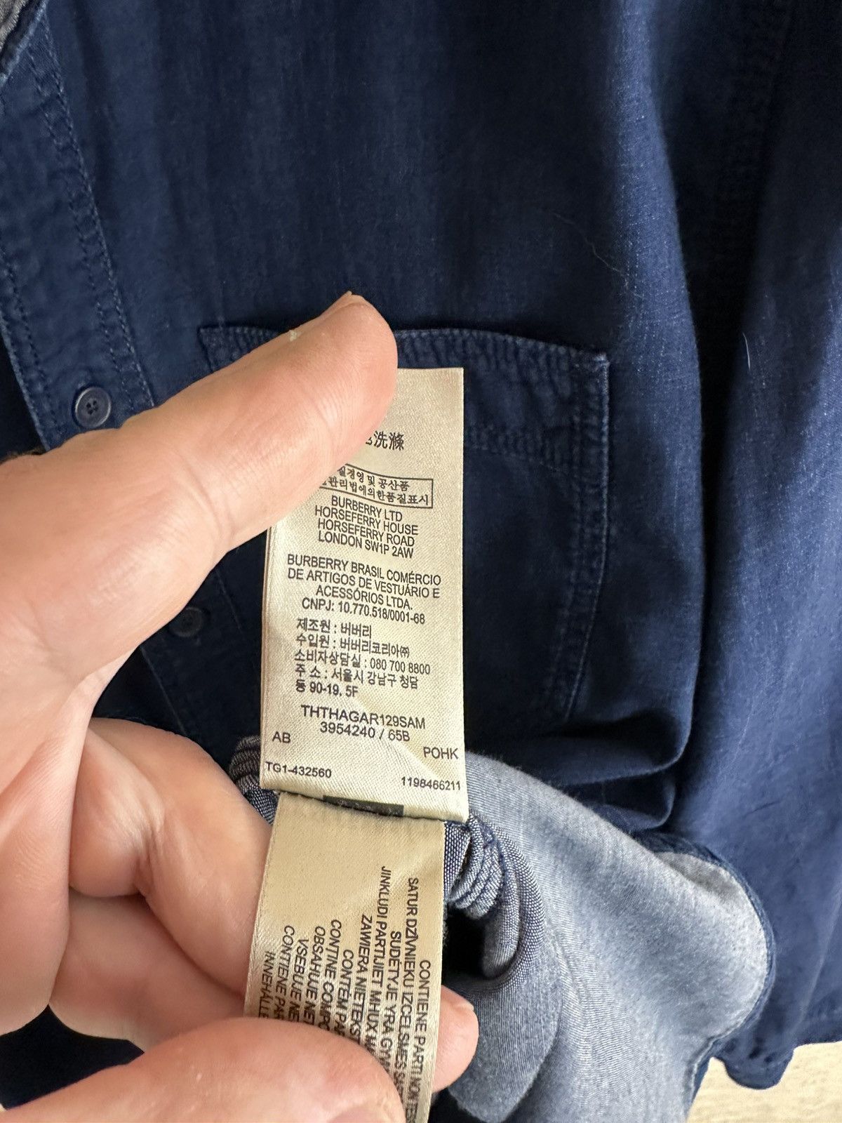 Burberry Burberry shirt size 2XL dark blu Size US XXL / EU 58 / 5 - 9 Thumbnail