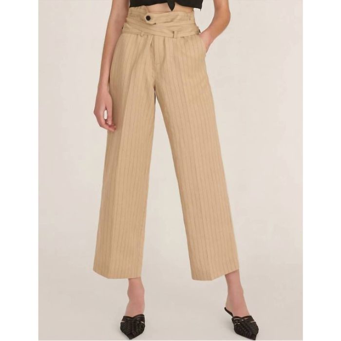 Marissa Webb Artie Pinstripe Wrap Pants In Khaki | Grailed