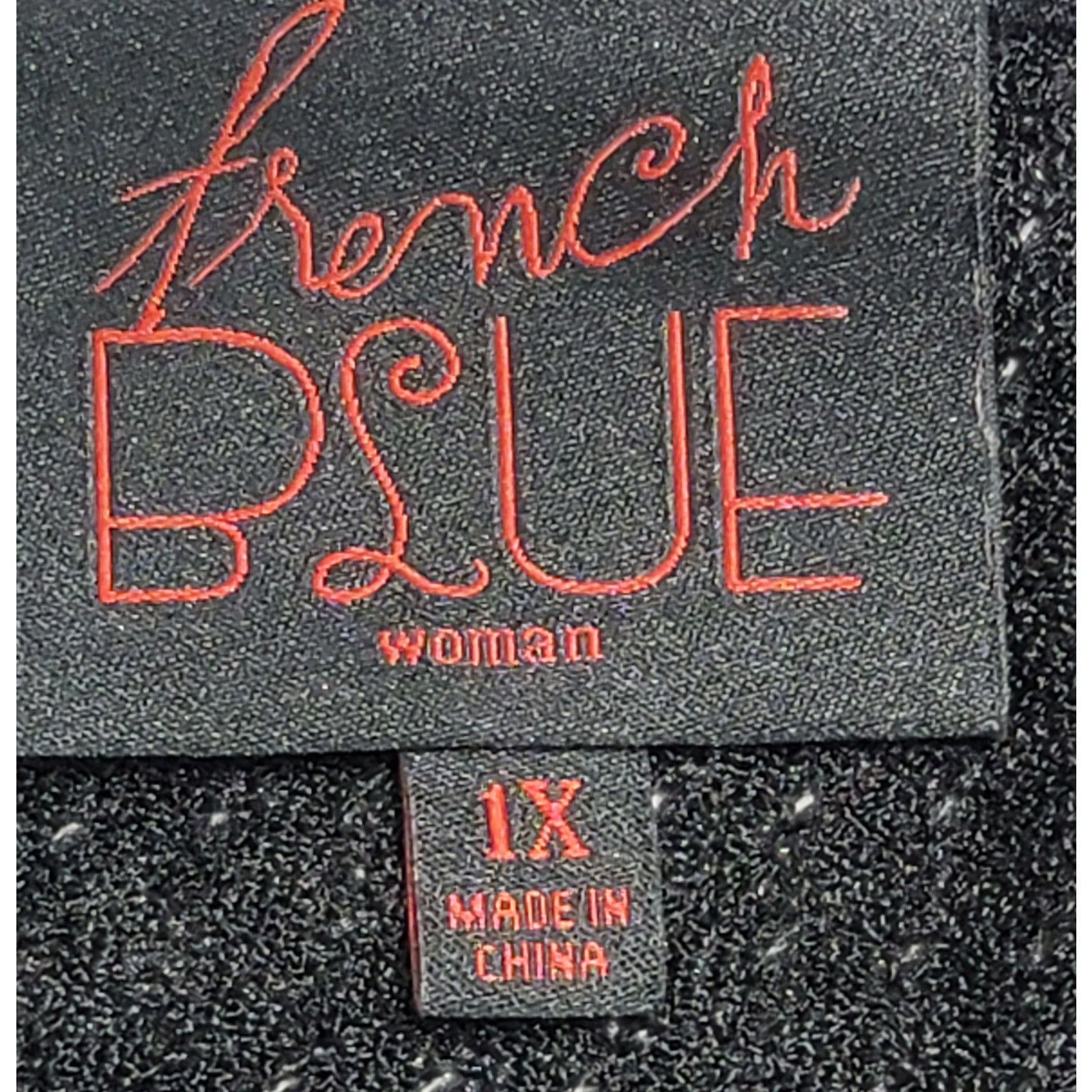 Other French Blue Woman Black White Rhinestones Top 1X Plus Soft Size XXL / US 16-18 / IT 52-54 - 3 Thumbnail