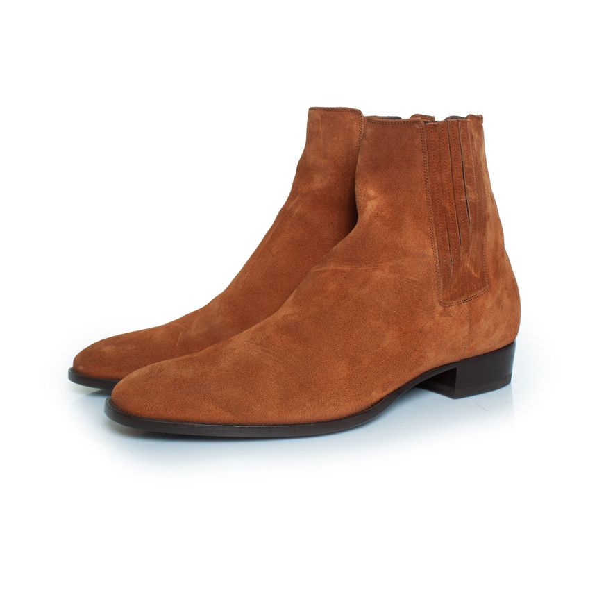 Saint Laurent, Western suede Wyatt boots