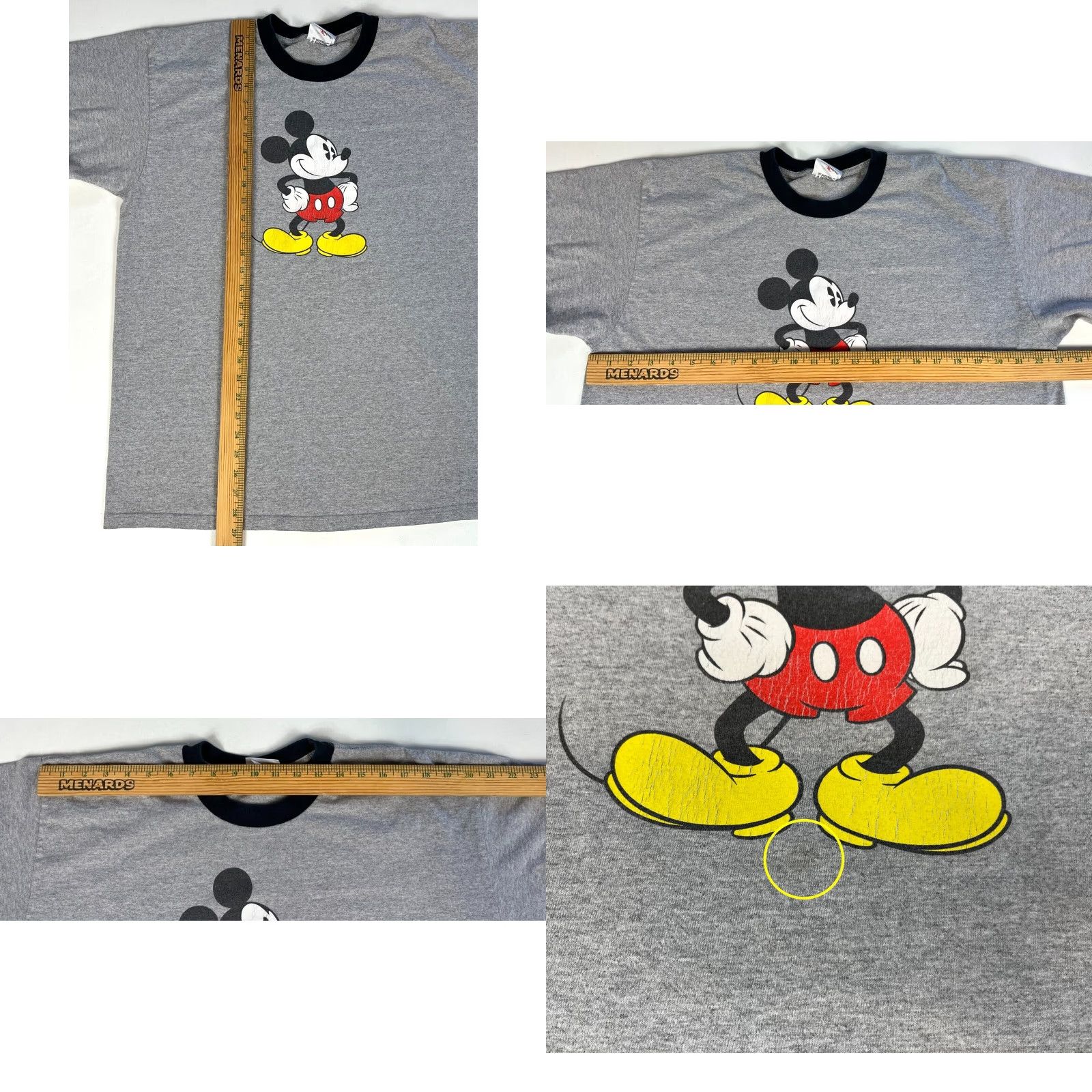 Disney VINTAGE Disney Store Men’s Mickey Mouse T-Shirt XL Gray Cotton Blend Crew Neck Short Sleeve Cartoon 90s Disney Store Mens XL Shirt Size US XL / EU 56 / 4 - 8 Thumbnail