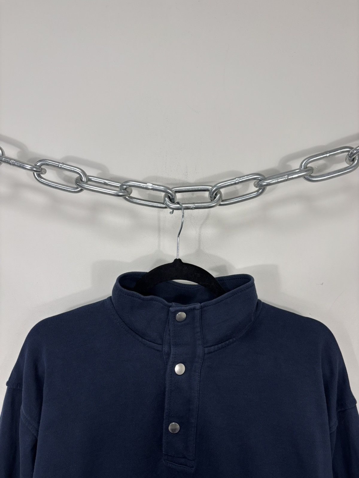 Arket Arket Men’s Navy Blue Classic Snap-Button Henley Sweatshirt Size US M / EU 48-50 / 2 - 3 Thumbnail
