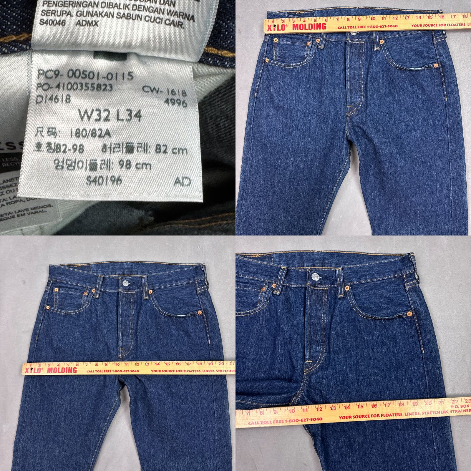 Levi's VINTAGE Levi's 501 Jeans Mens 32x34 Blue Button Fly Denim Pants Faded Straight Dark Work Size US 32 / EU 48 - 8 Thumbnail