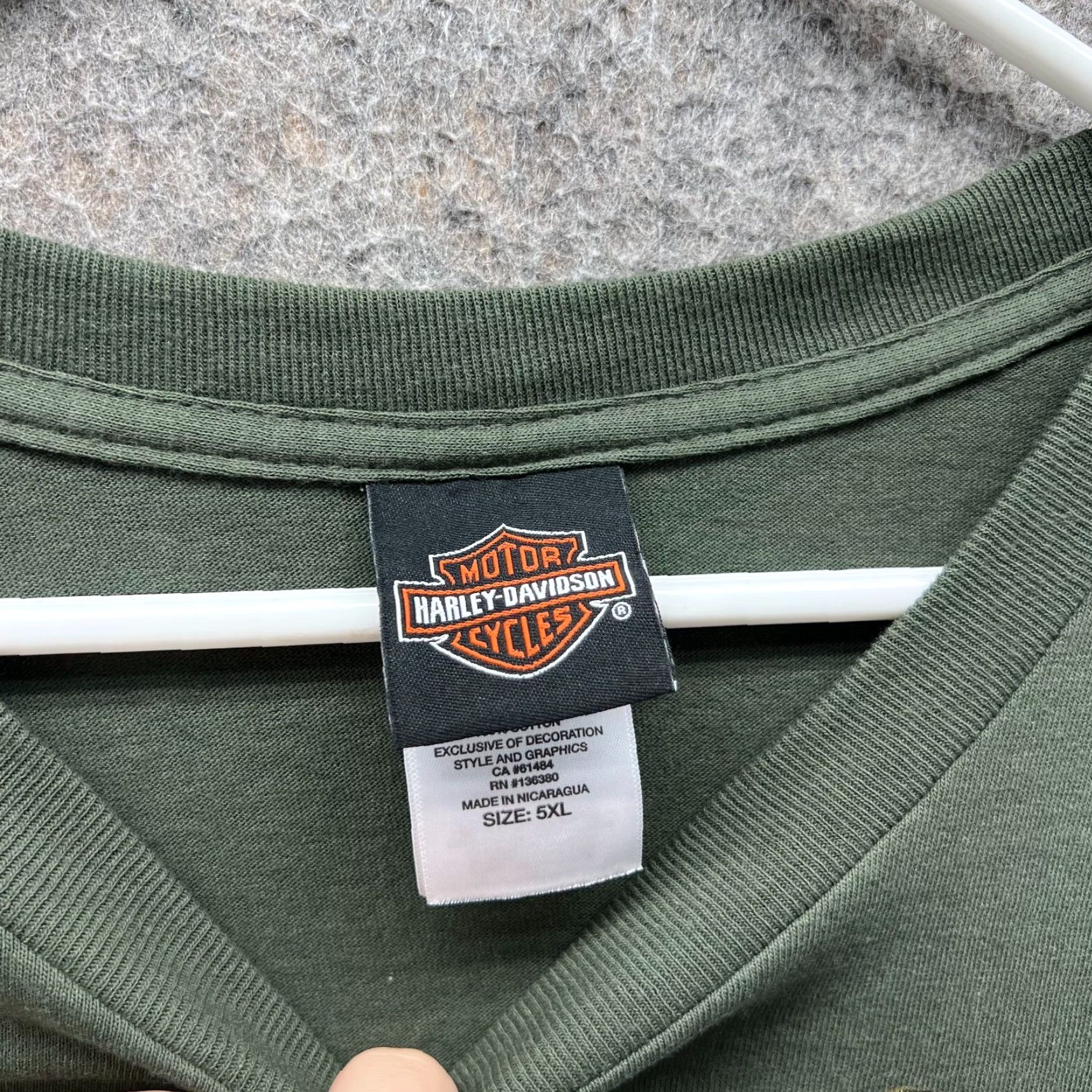 Harley Davidson Harley-Davidson Shirt Men 5XL Olive Green Crewneck Cotton T-Shirt Motorcycle Logo Short Sleeve, Vintage No, Size 5XL, Green, Mens Size US XXL / EU 58 / 5 - 4 Thumbnail