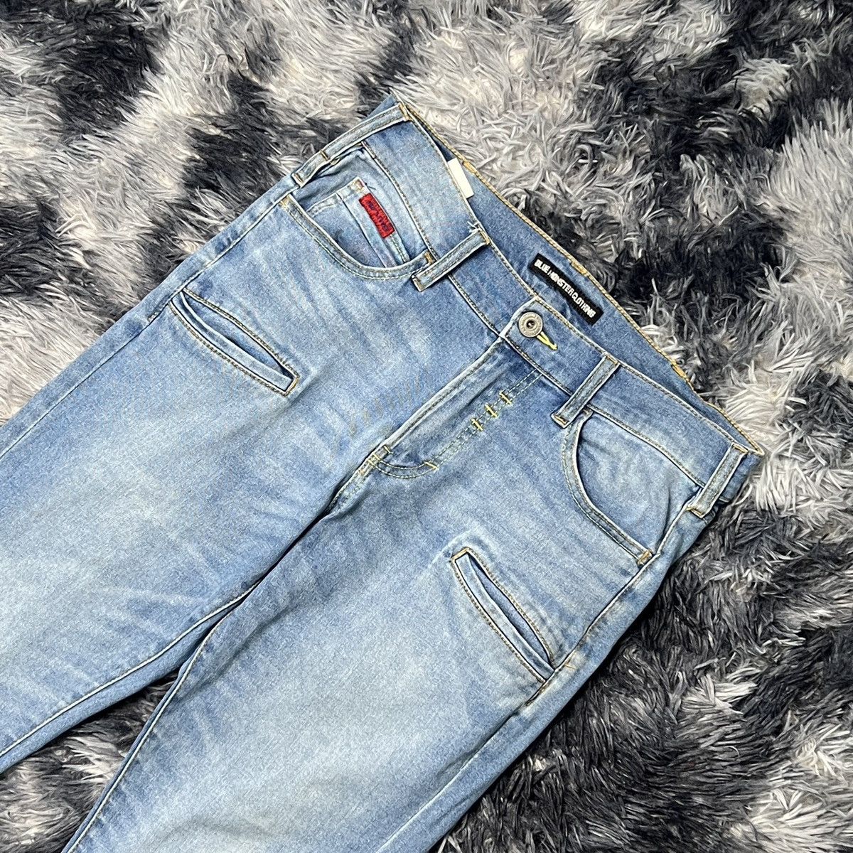 Other Blue Monster Clothing Denim Cargo Pants Size US 32 / EU 48 - 3 Thumbnail