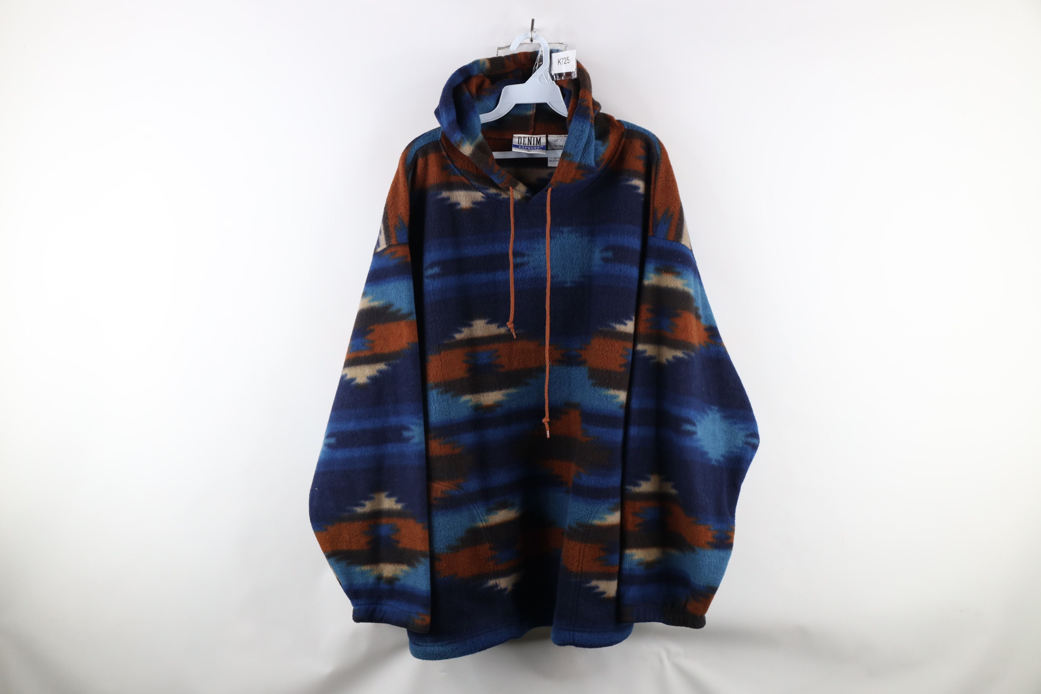 Vintage Vintage 90s Streetwear Fit Fiesta Southwestern Fleece Hoodie Size US XL / EU 56 / 4 - 1 Thumbnail