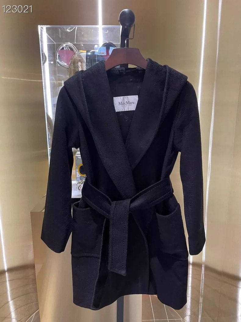 Maxmara Rialto Black Hooded Coat -dmc