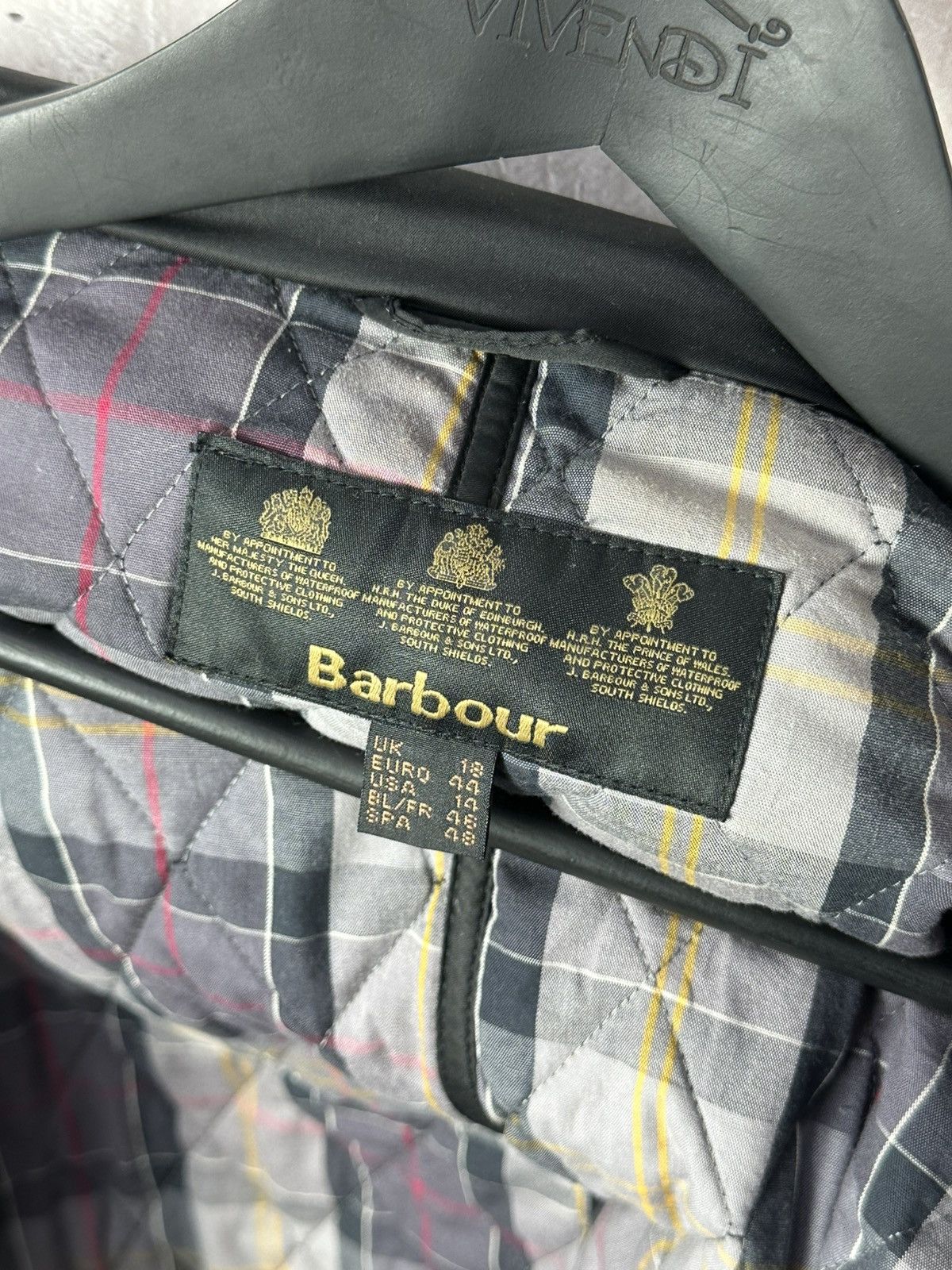 Barbour Barbour Valerie Black Quilted Tartan Check Trench Coat Size XL / US 12-14 / IT 48-50 - 10 Thumbnail