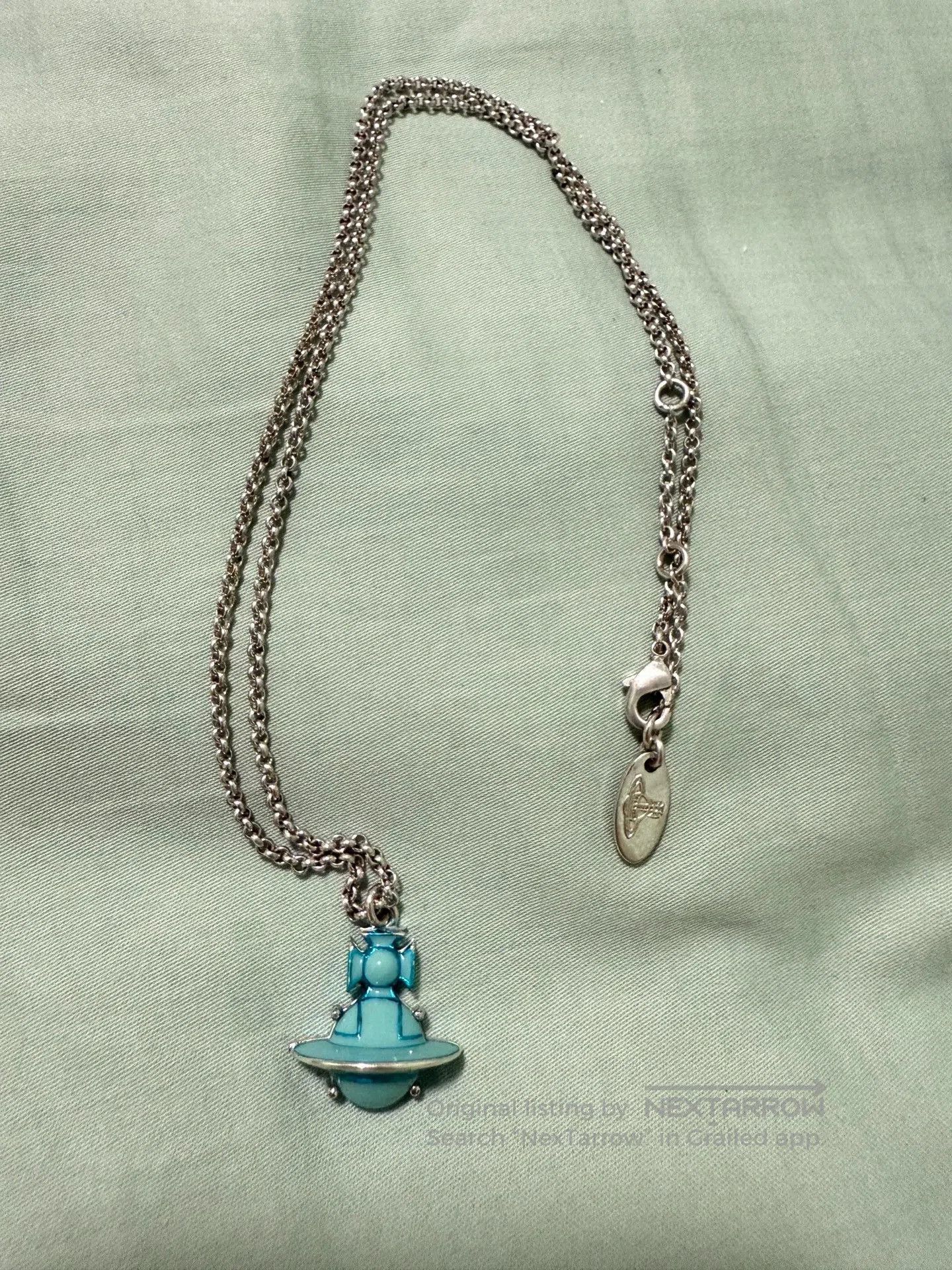 Tiffany & Co. vintage blue enamel necklace with spherical charm. Size ONE SIZE - 1 Thumbnail