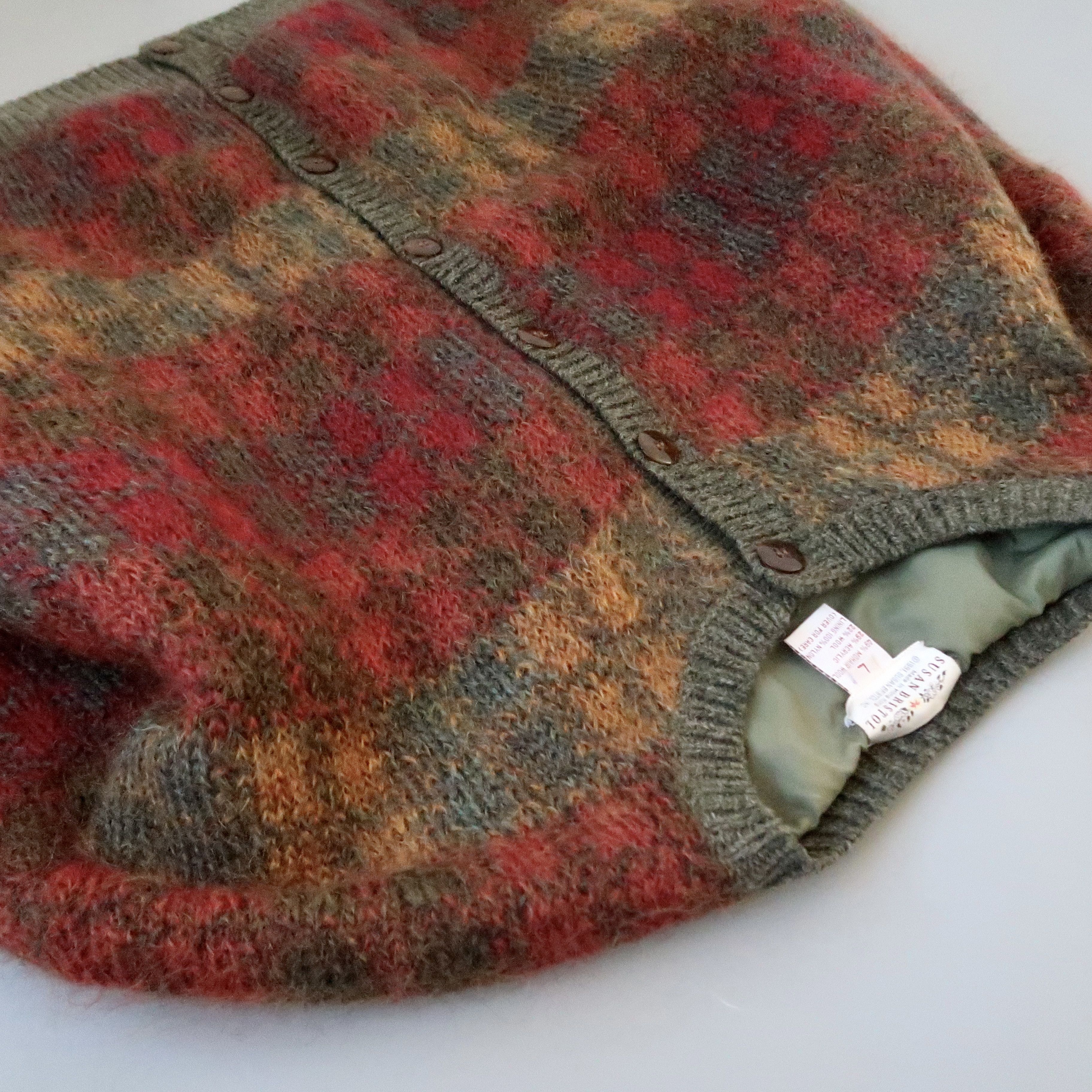 Vintage 1990s SUSAN BRISTOL nylon lined mohair-mix cardigan Size L / US 10 / IT 46 - 1 Thumbnail